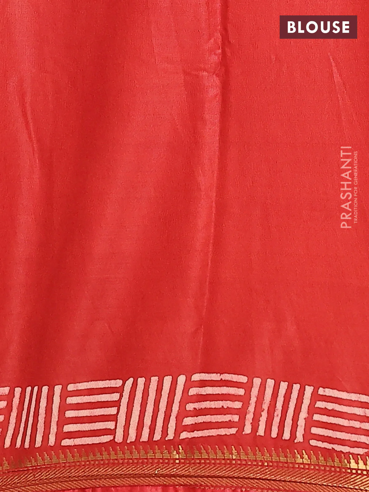 Semi bhagalpuri saree rust with allover prints and zari woven border - Image 4