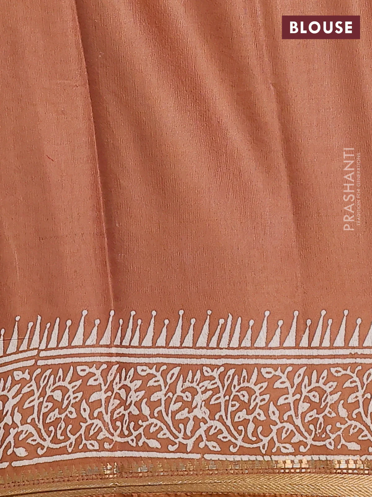 Semi bhagalpuri saree sandal with allover prints and zari woven border - Image 4
