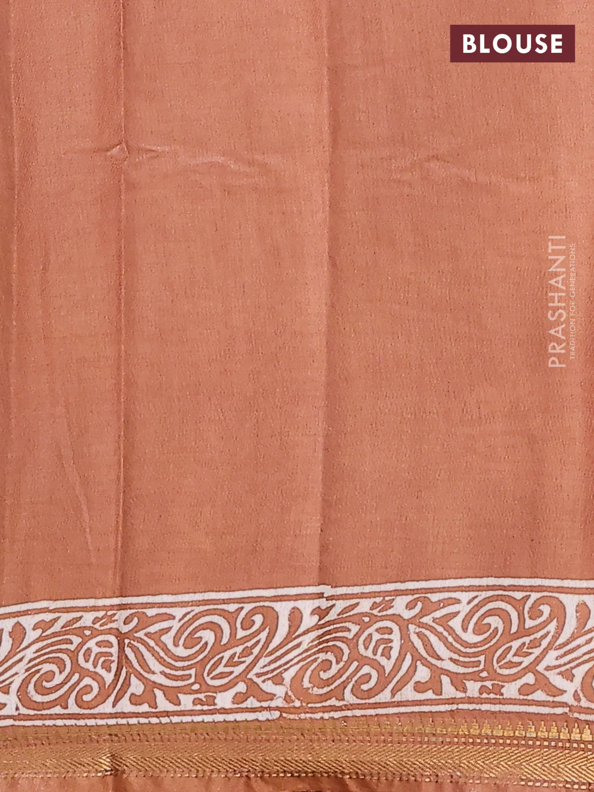 Semi bhagalpuri saree sandal with allover prints and zari woven border - Image 4
