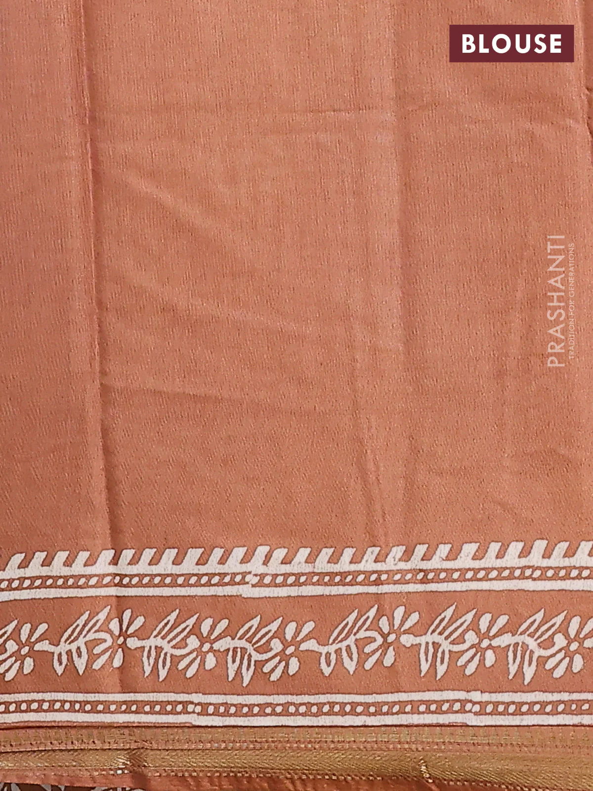 Semi bhagalpuri saree sandal with allover prints and zari woven border - Image 4