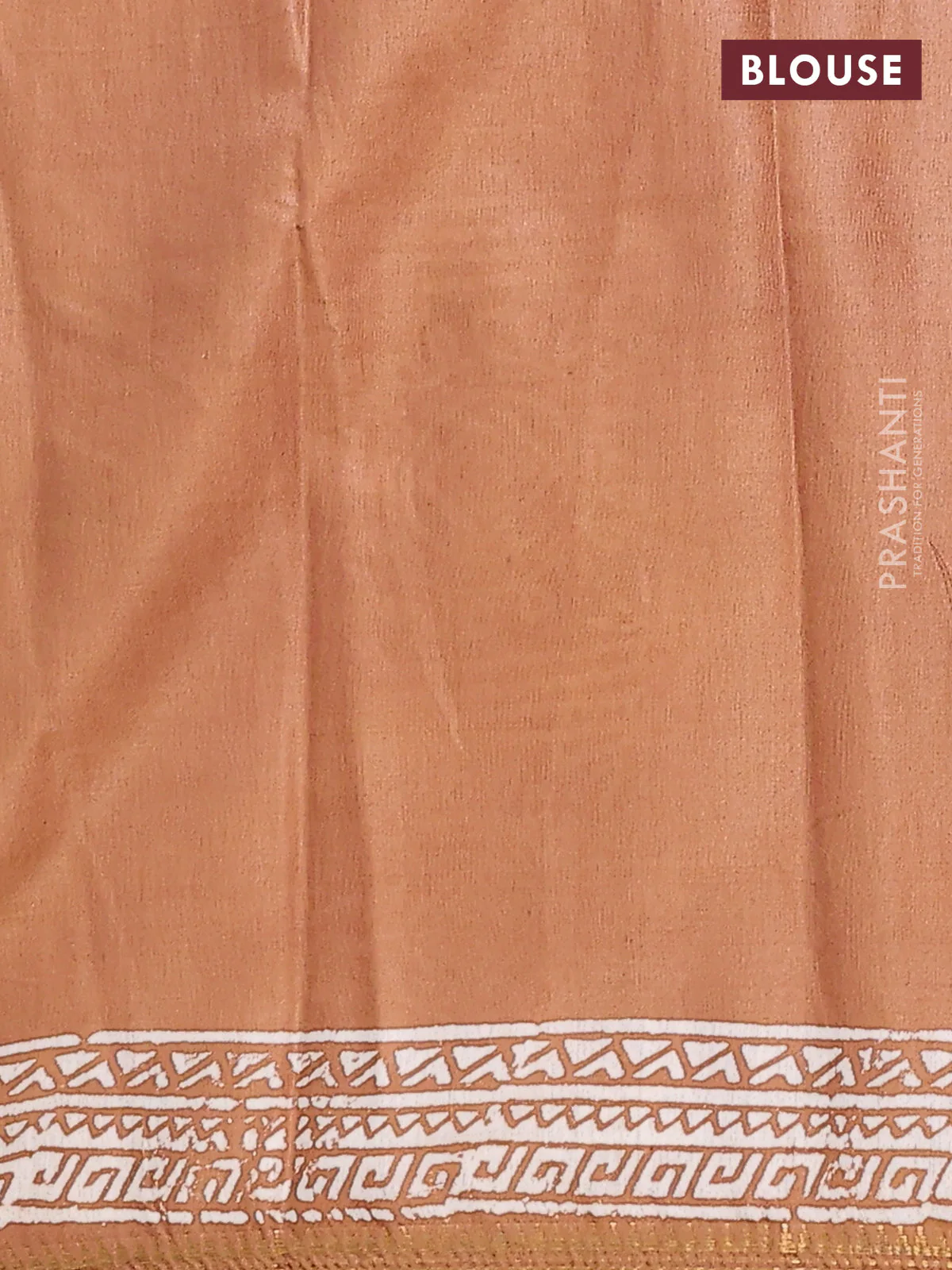 Semi bhagalpuri saree sandal with allover prints and zari woven border - Image 4