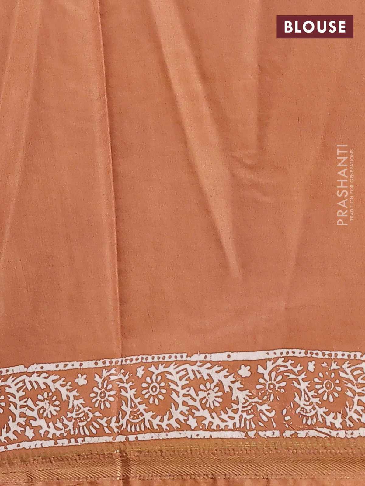 Semi bhagalpuri saree sandal with allover prints and zari woven border - Image 4