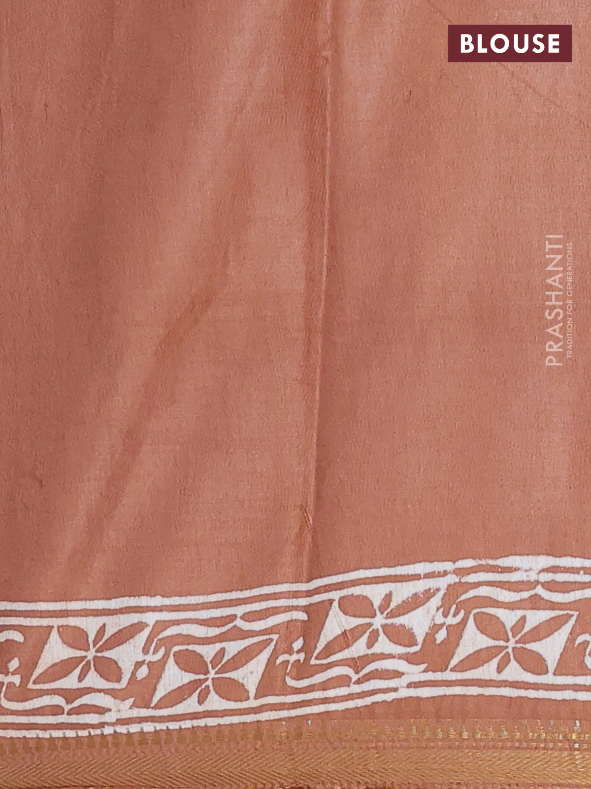 Semi bhagalpuri saree sandal with allover prints and zari woven border - Image 4