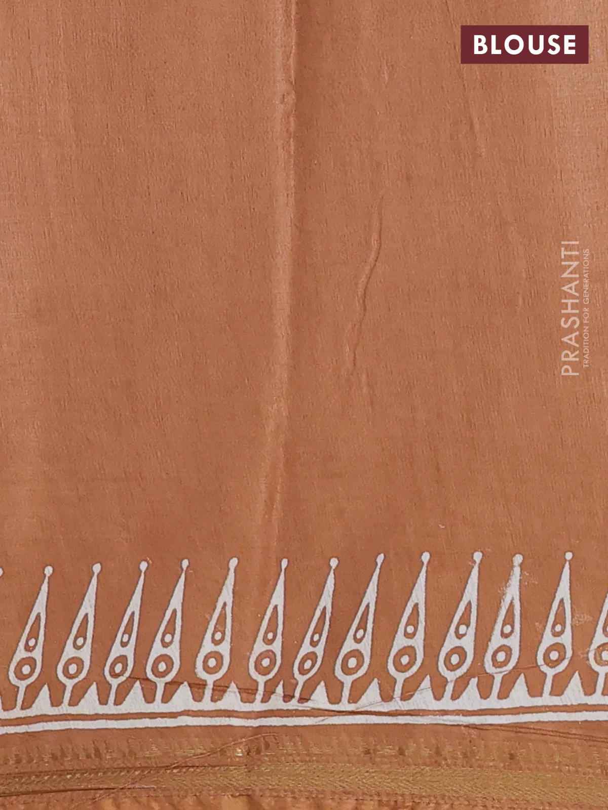 Semi bhagalpuri saree sandal with allover prints and zari woven border - Image 4