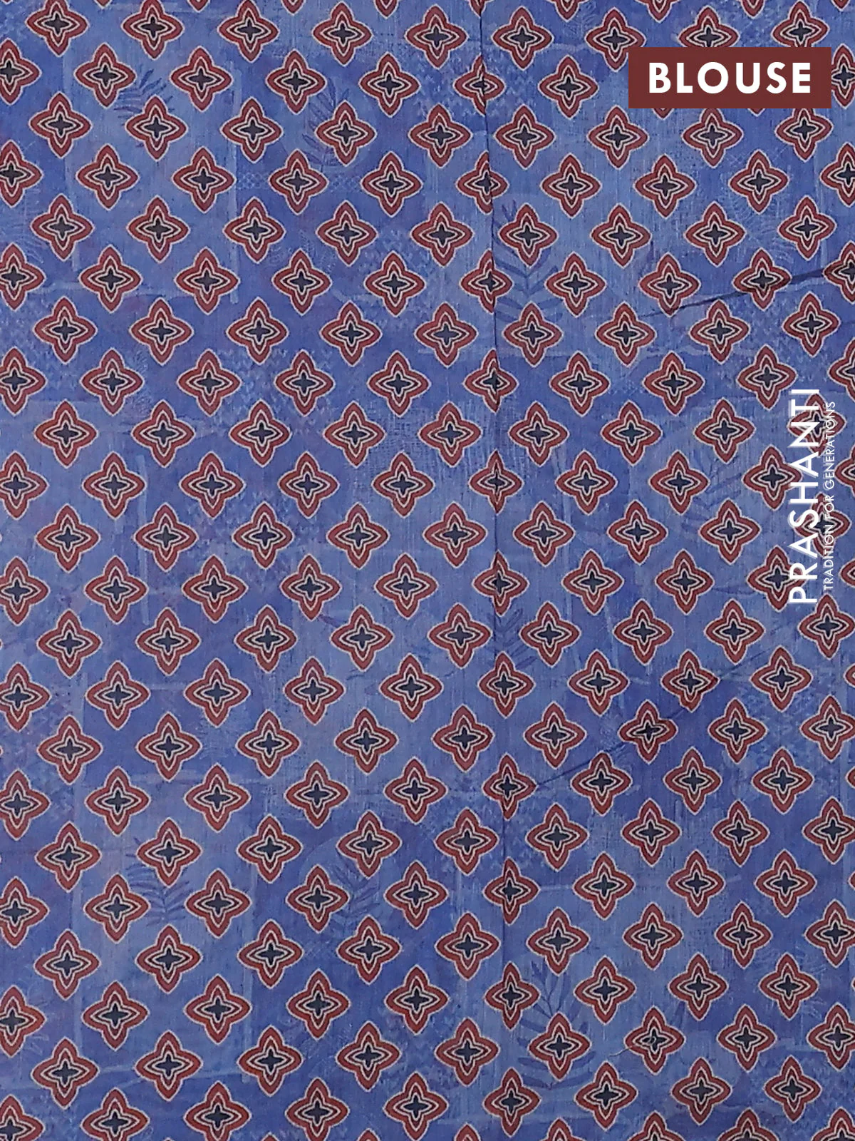 Semi chanderi saree blue with allover prints and embroidery pallu - Image 3
