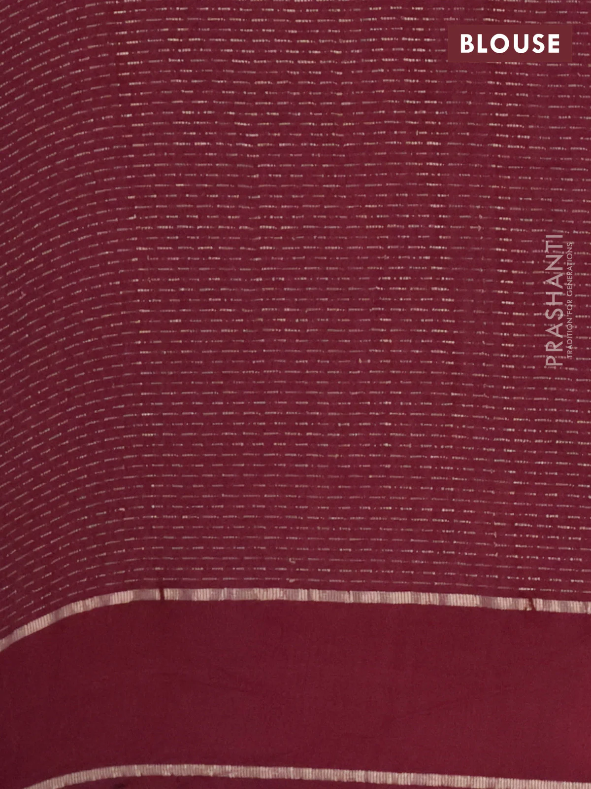 Semi chanderi saree deep maroon with allover zari weaves and floral embroidery border - Image 4