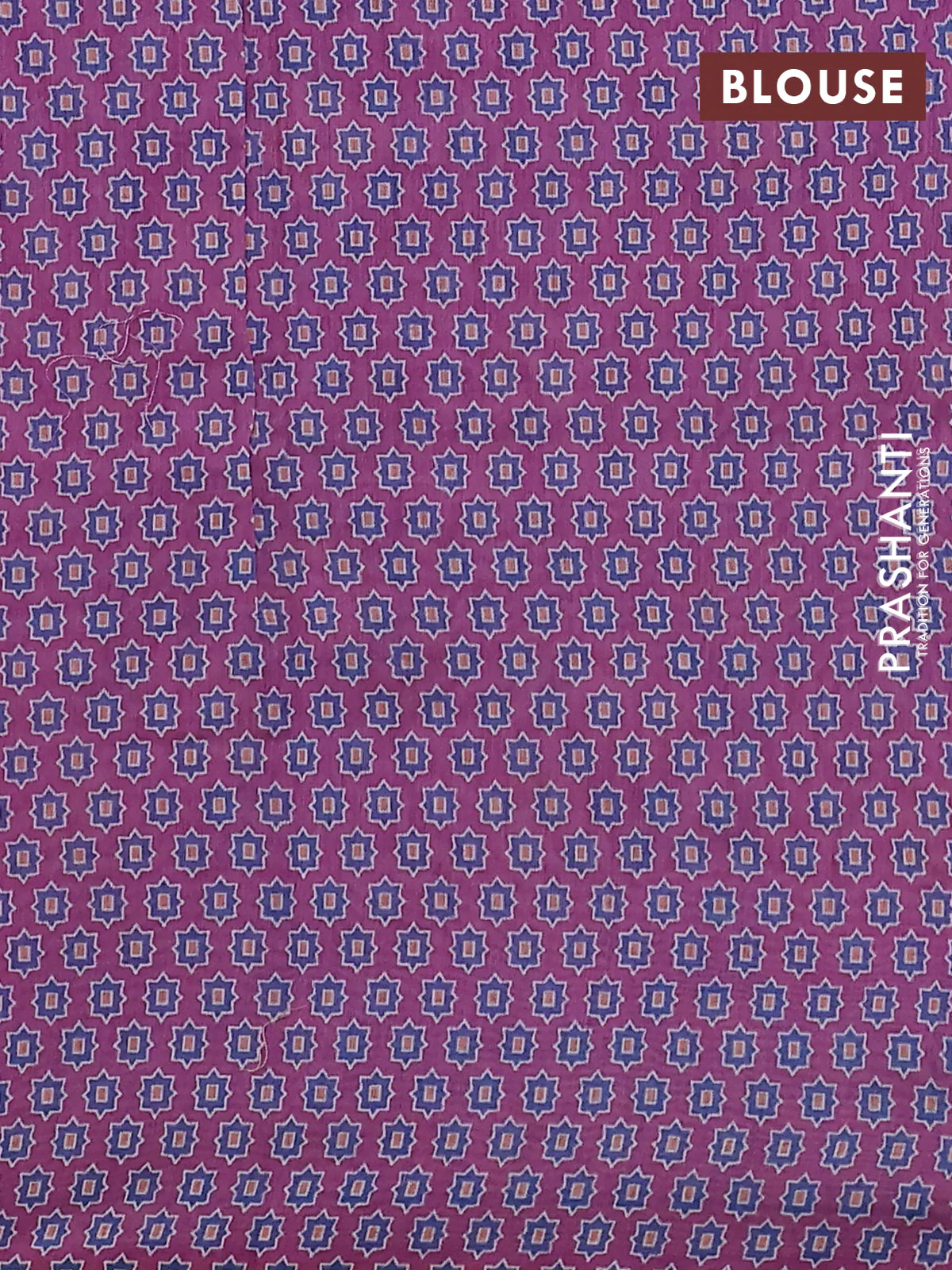 Semi chanderi saree magenta pink with allover ajrakh prints and embroidery pallu - Image 3