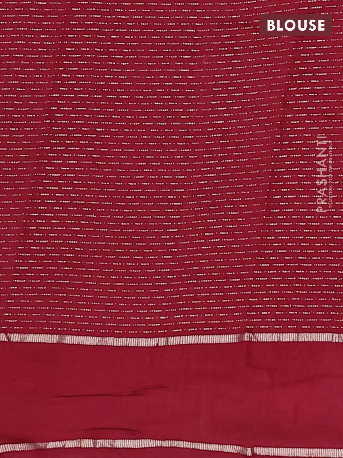 Semi chanderi saree maroon with allover zari weaves and floral embroidery border - Image 4