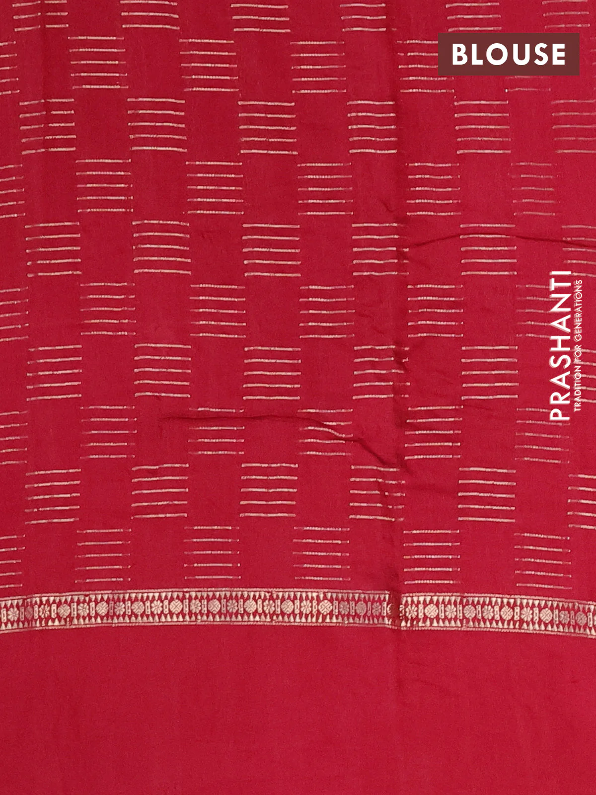 Semi chanderi saree maroon with allover zari woven geometric weaves and pichwai embroidery border - Image 4