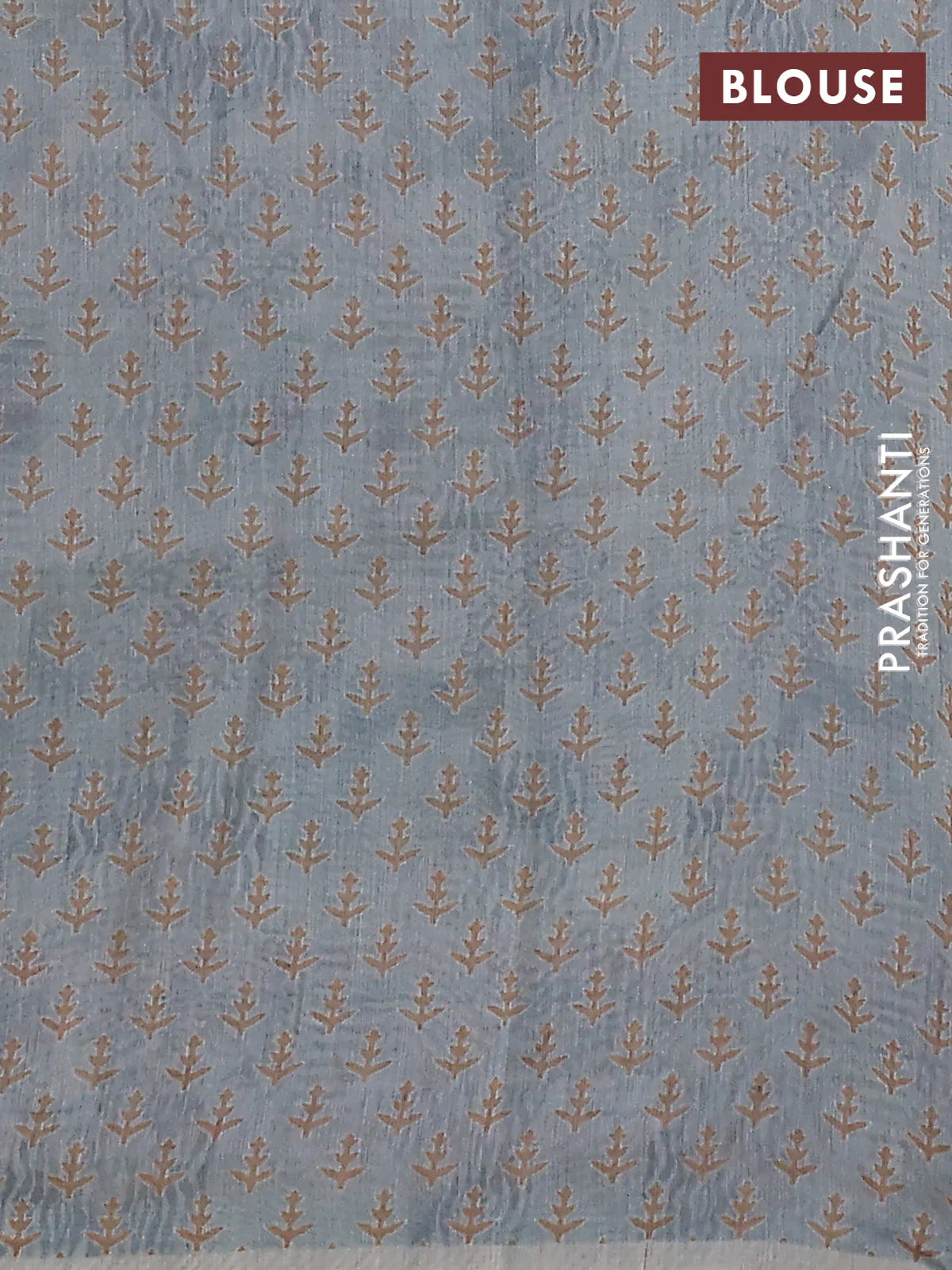 Semi chanderi saree pastel green with allover prints and embroidery pallu - Image 3