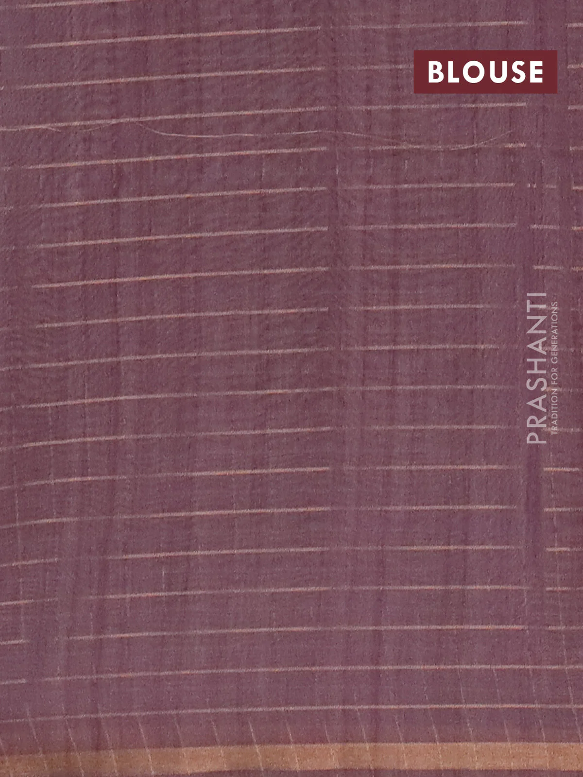 Semi chanderi saree pastel grey and rosy brown with allover zari woven checked pattern and kalamkari printed pallu - Image 4