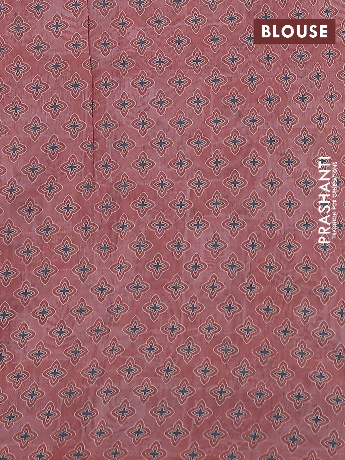 Semi chanderi saree peach shade with allover prints and embroidery pallu - Image 3