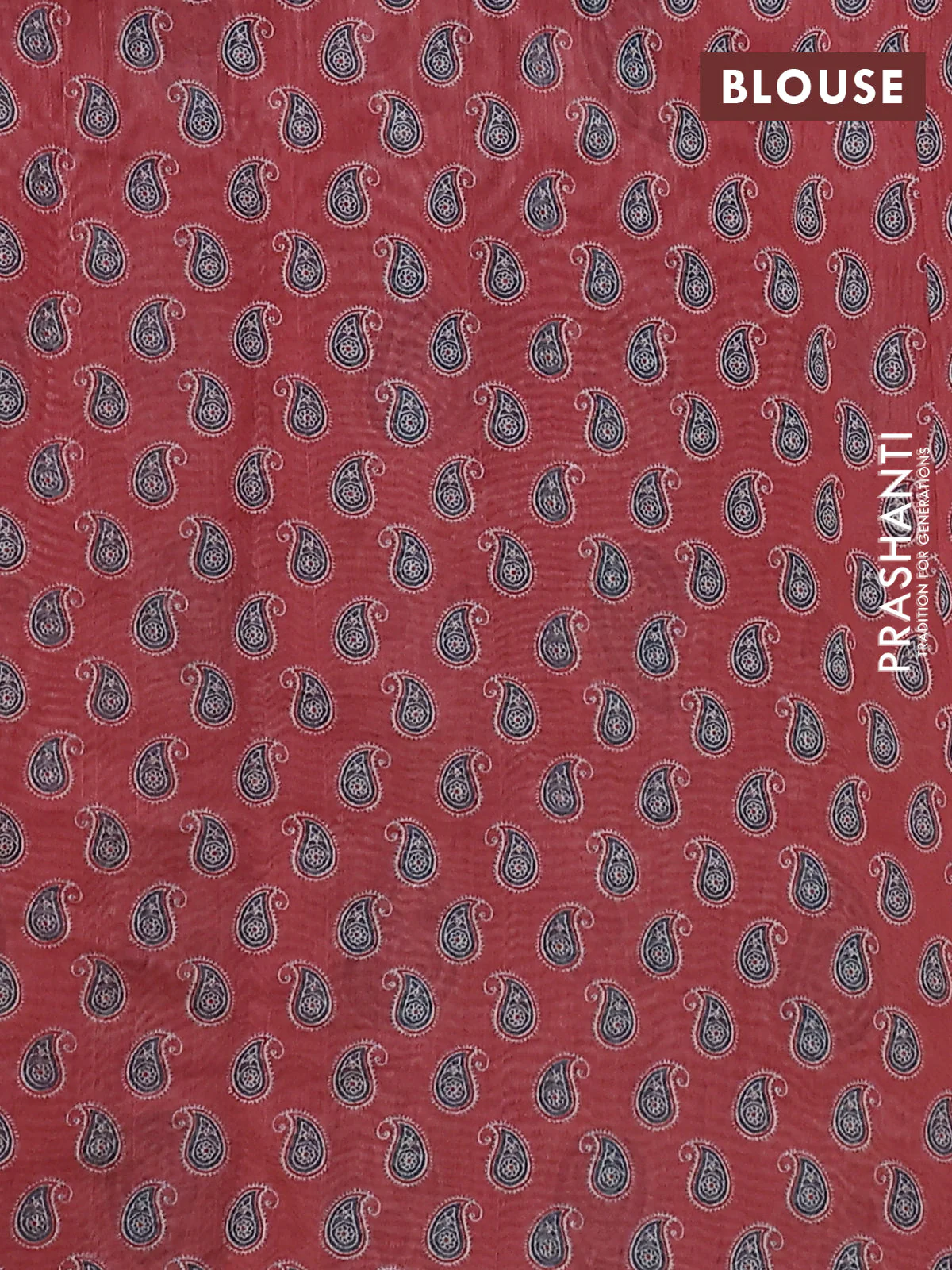Semi chanderi saree peach shade with allover prints and embroidery pallu - Image 3