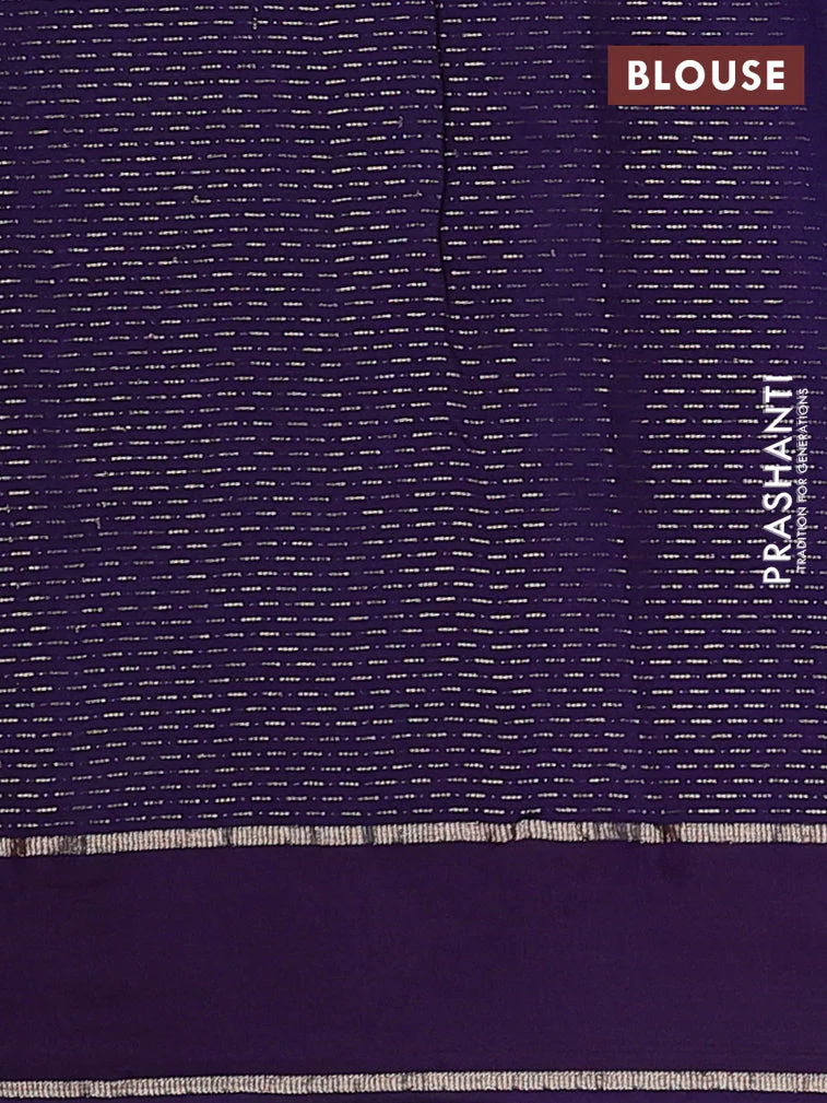 Semi chanderi saree pink and violet with allover zari weaves and embroidery zari border - Image 4