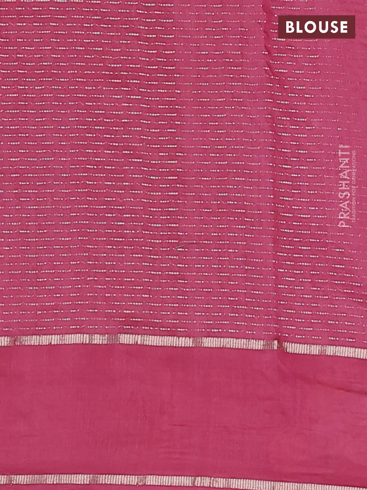 Semi chanderi saree pink shade with allover zari weaves and floral embroidery border - Image 4