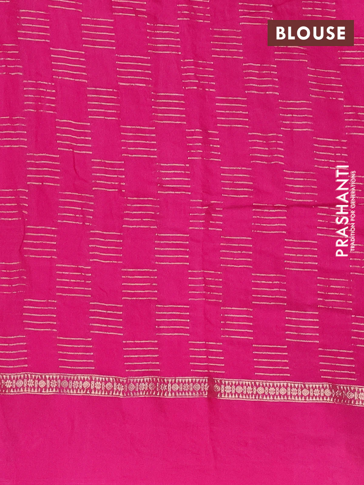 Semi chanderi saree pink with allover zari weaves and embroidery border - Image 4