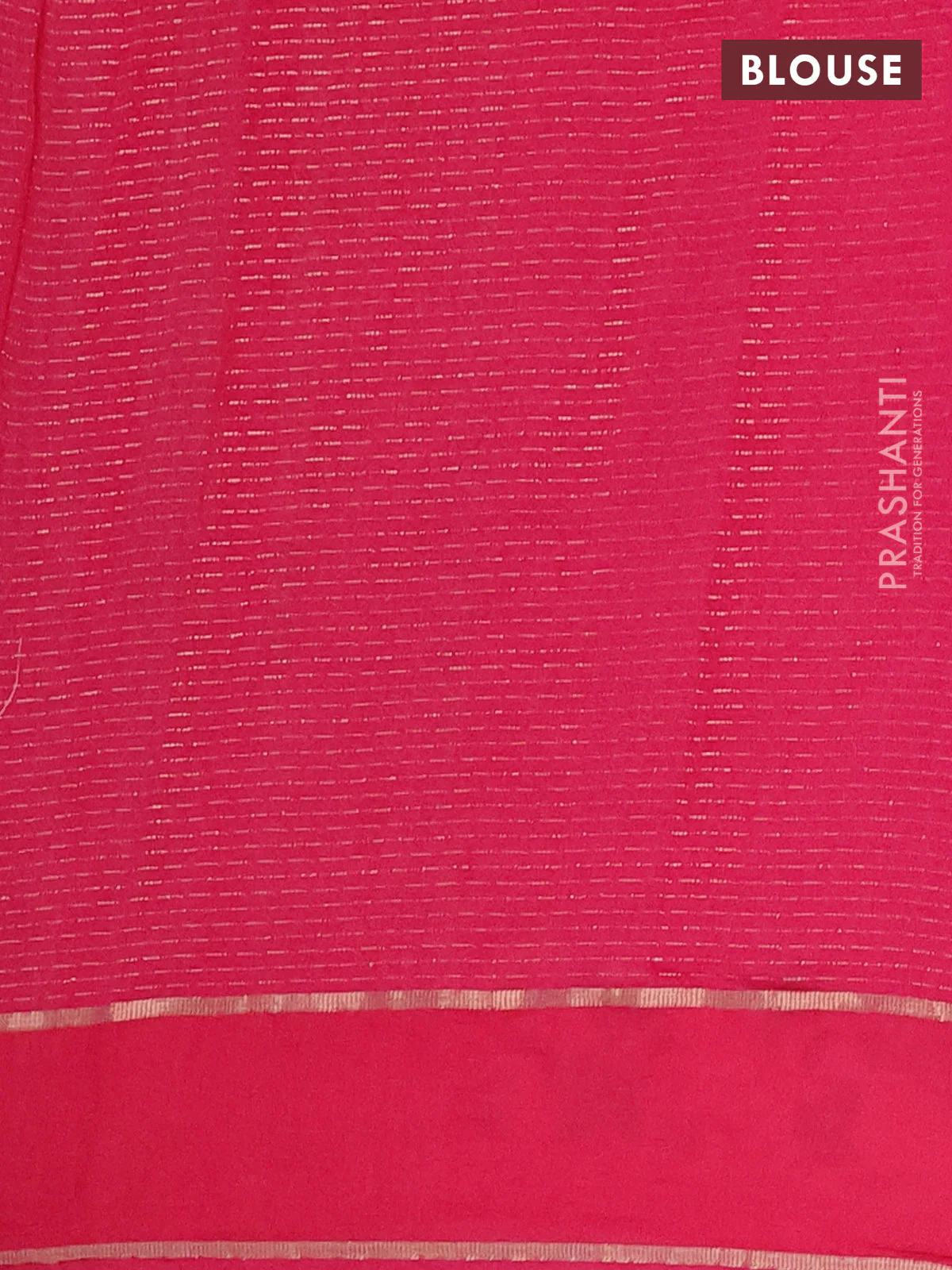Semi chanderi saree pink with allover zari weaves and floral embroidery border - Image 4