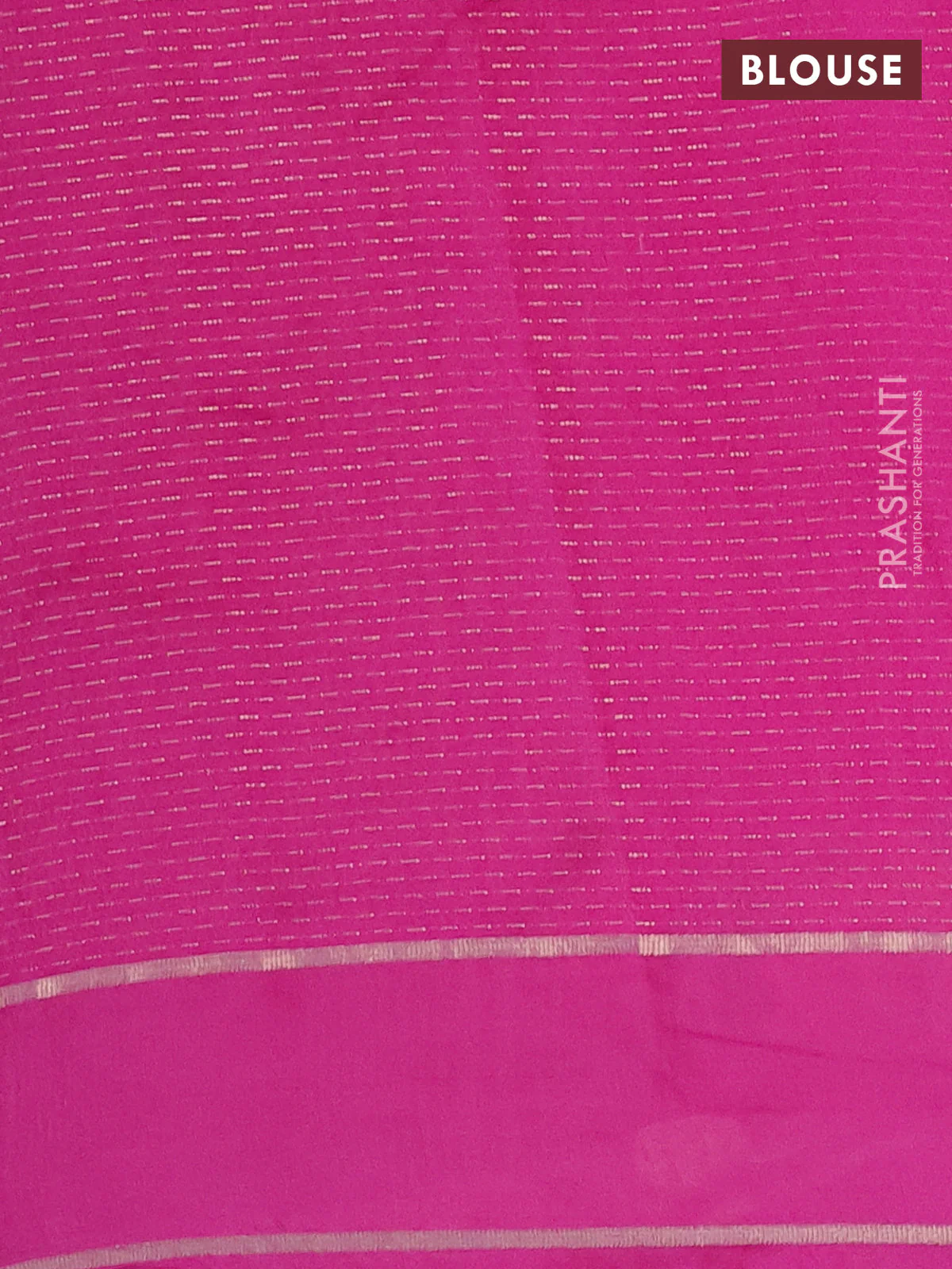 Semi chanderi saree pink with allover zari weaves and floral embroidery border - Image 4