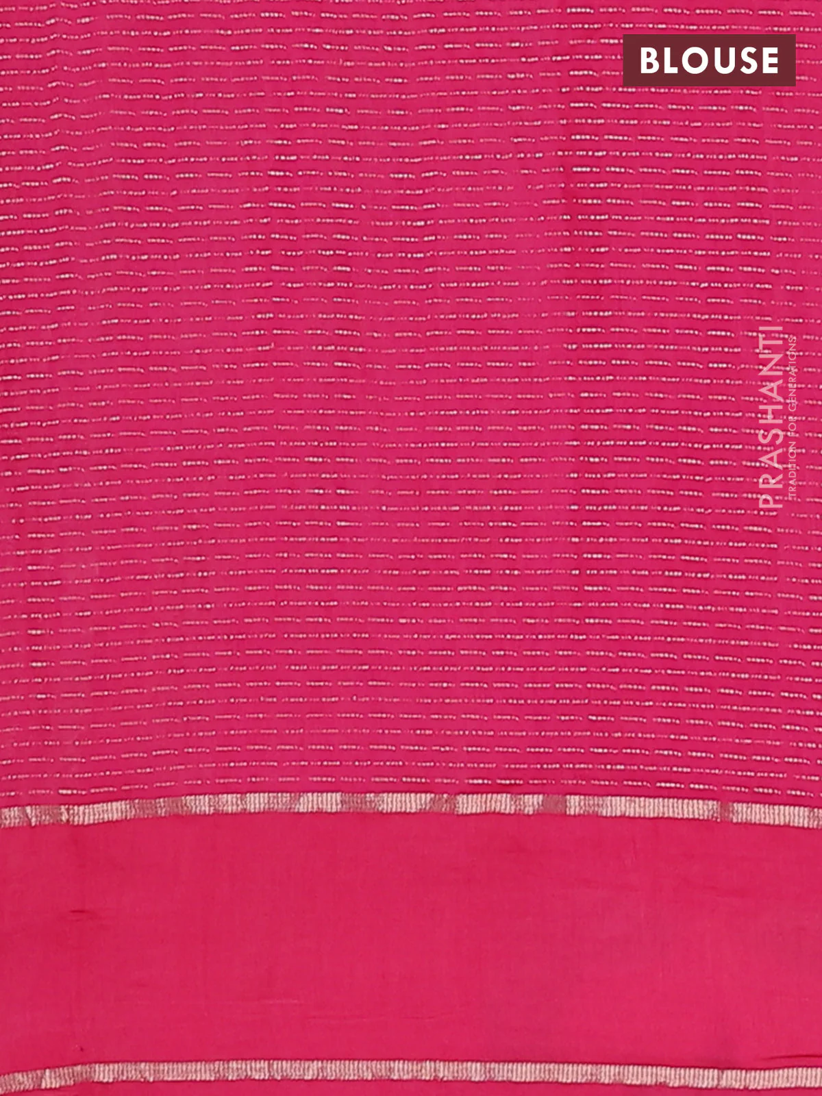Semi chanderi saree pink with allover zari weaves and floral embroidery border - Image 4
