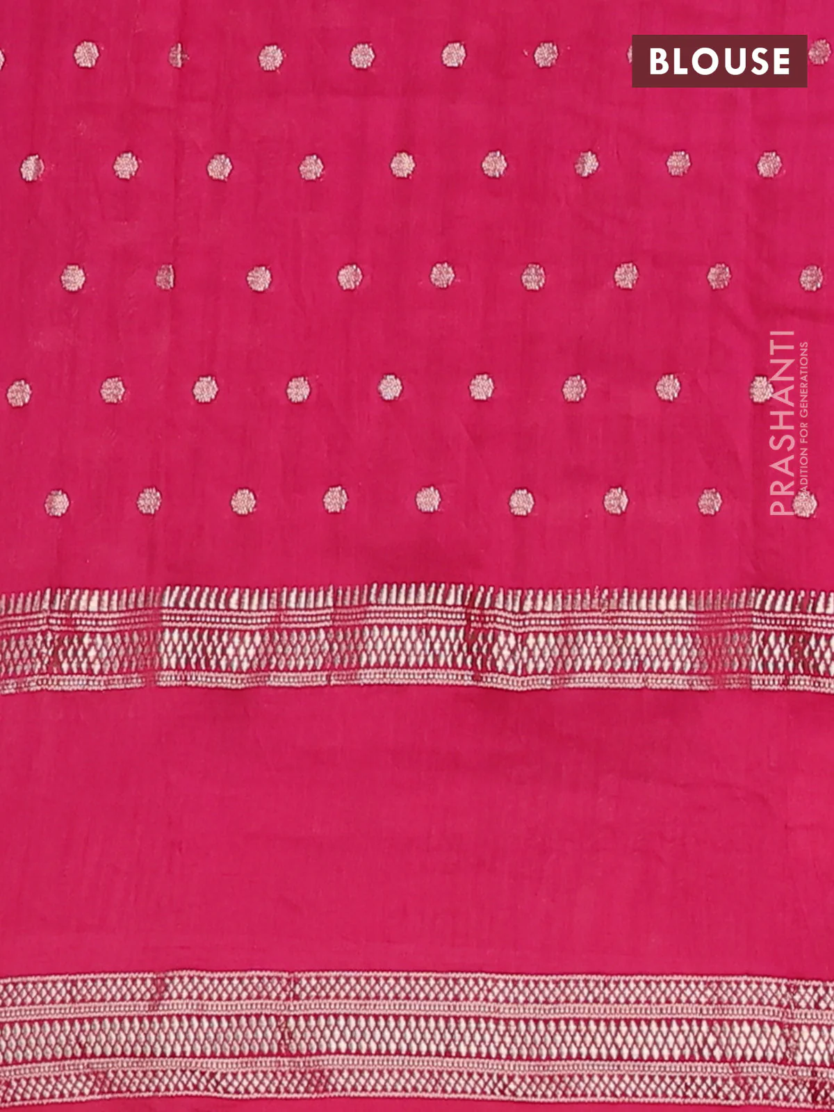 Semi chanderi saree pink with zari woven buttas and floral embroidery border - Image 4