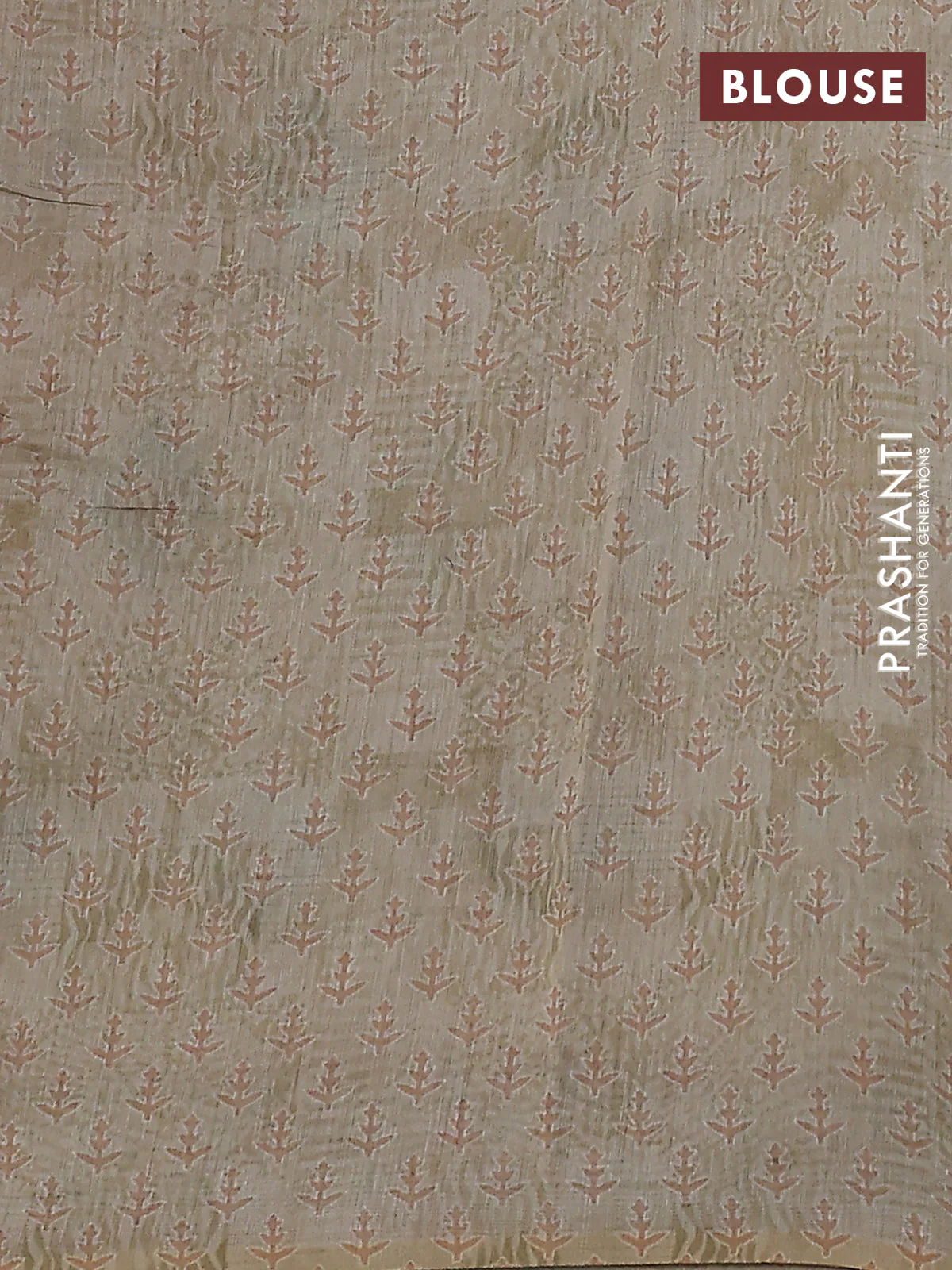 Semi chanderi saree pista green with allover prints and embroidery pallu - Image 3