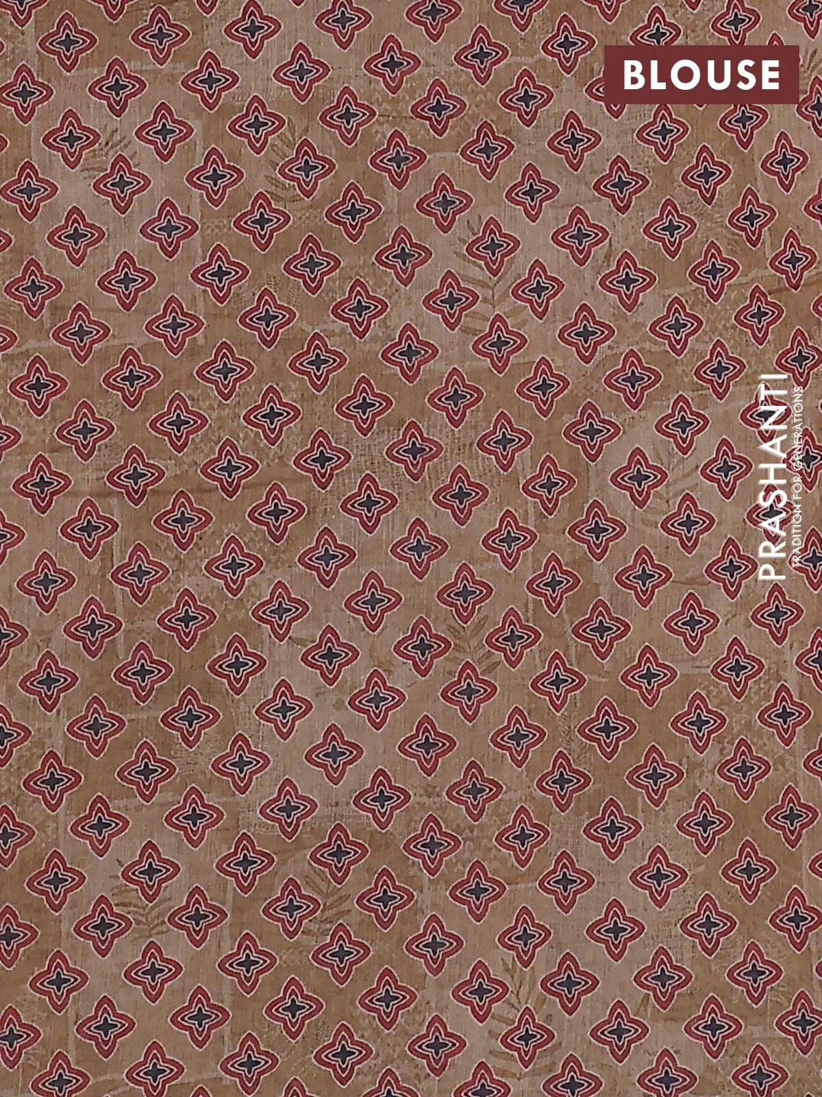 Semi chanderi saree sandal with allover prints and embroidery pallu - Image 3