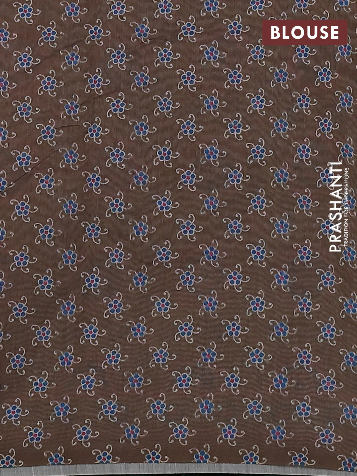 Semi chanderi saree sap green with allover prints and embroidery pallu - Image 3