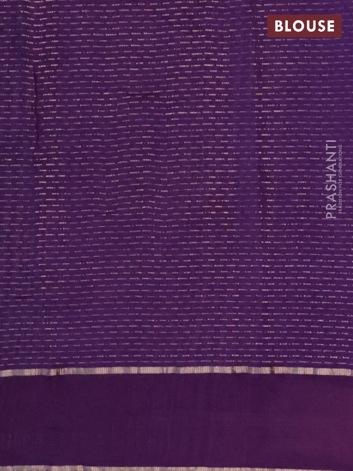 Semi chanderi saree violet with allover zari weaves and floral embroidery border - Image 4