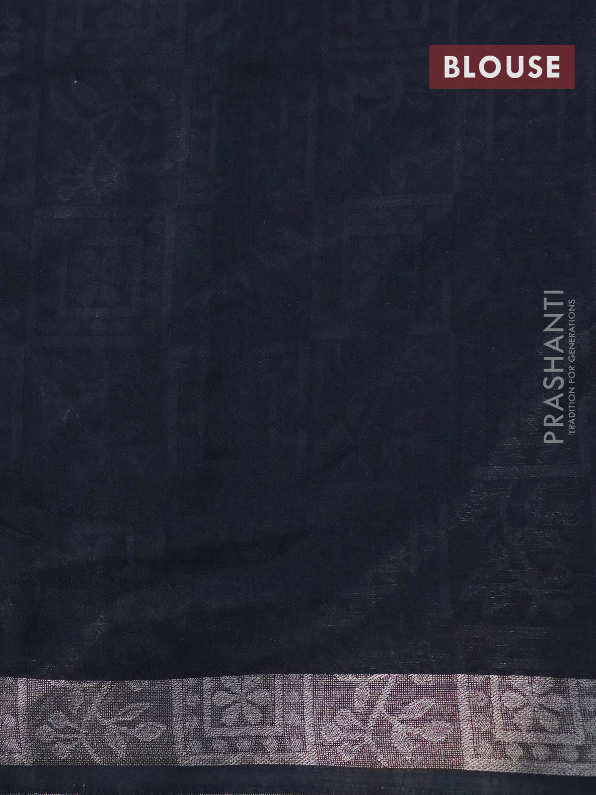 Semi crepe saree black with allover self emboss and batik printed border - Image 8
