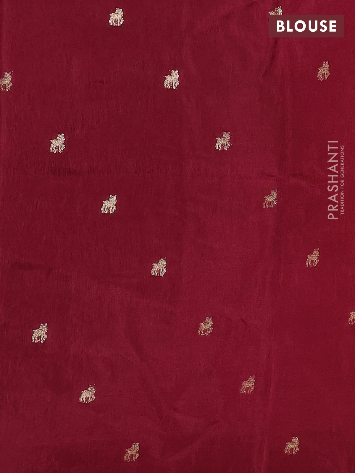 Semi crepe silk saree deep maroon with allover convent embroidery and temple zari woven border - Image 3