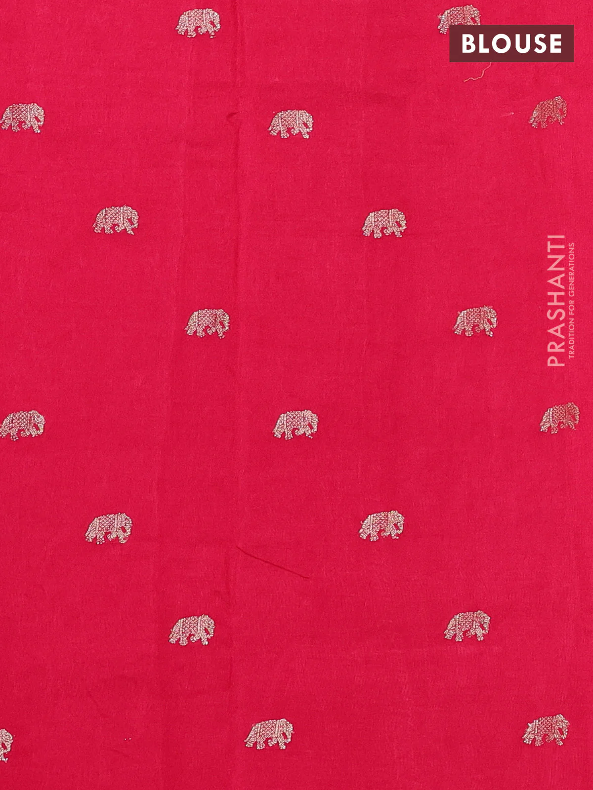 Semi crepe silk saree magenta pink with allover convent embroidery and elephant zari woven border - Image 3