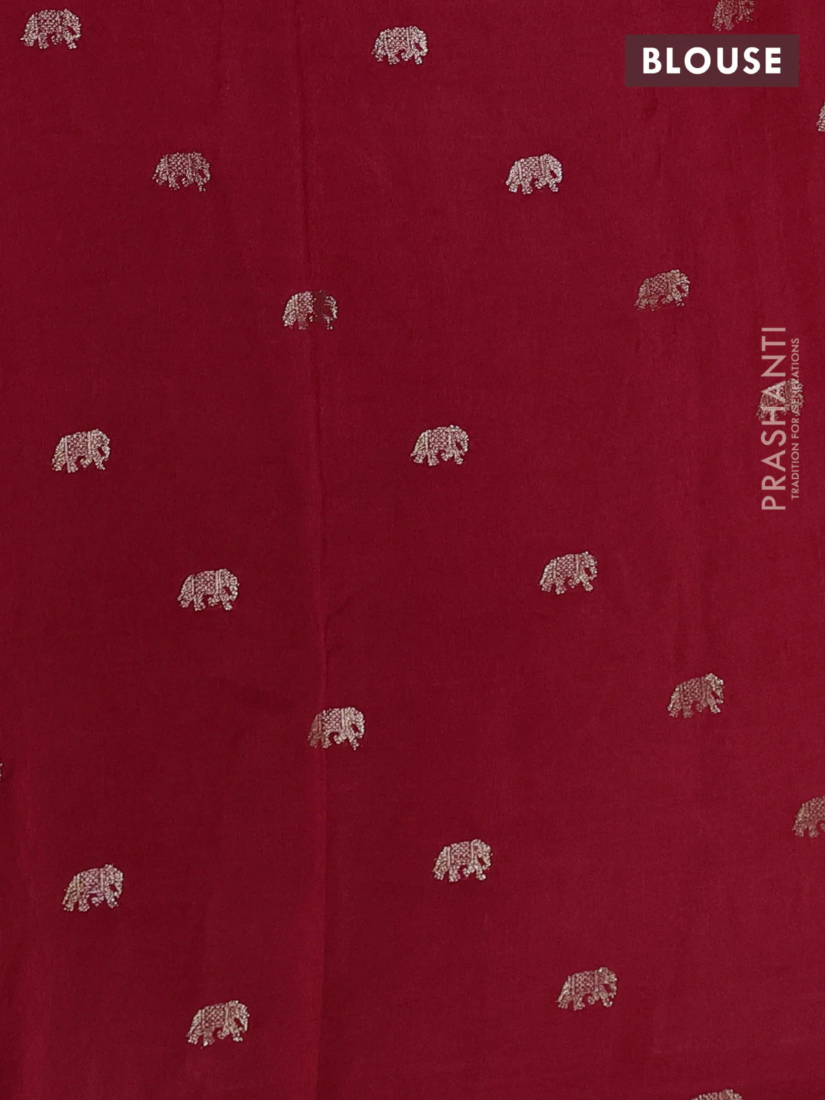 Semi crepe silk saree maroon with allover convent embroidery and elephant zari woven border - Image 3