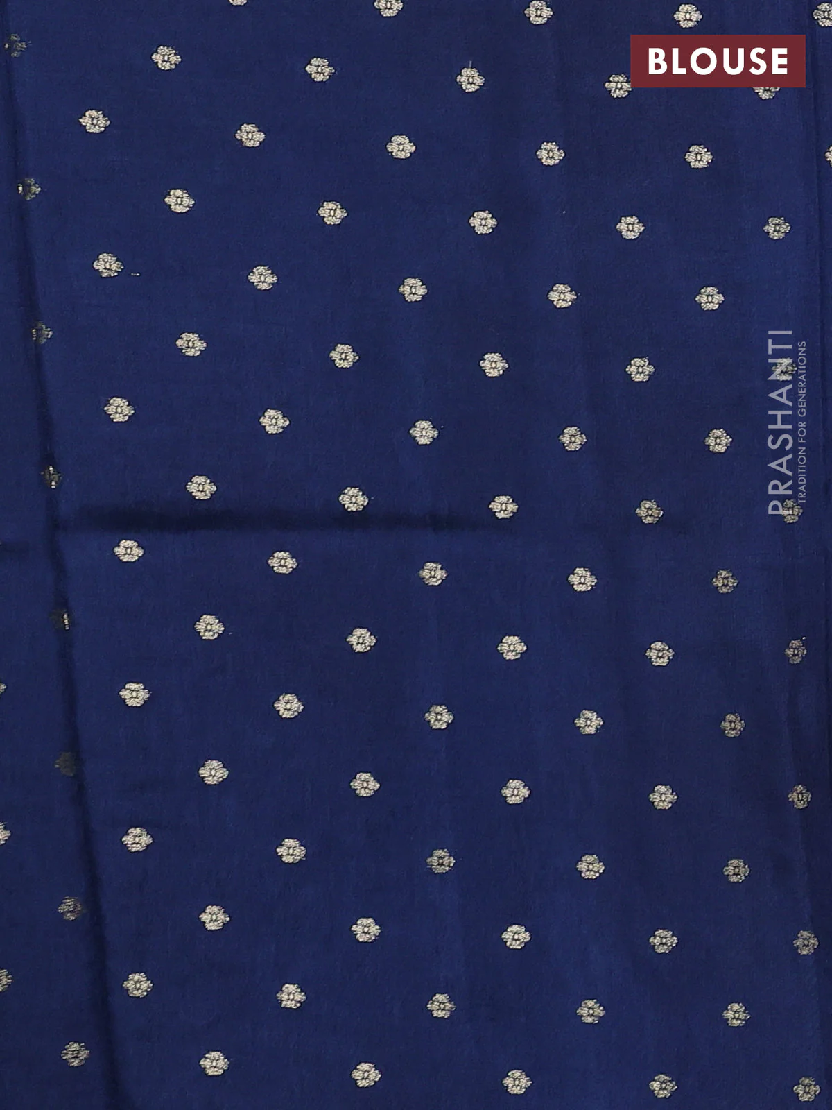 Semi crepe silk saree peacock blue with allover convent embroidery and temple zari woven border - Image 3