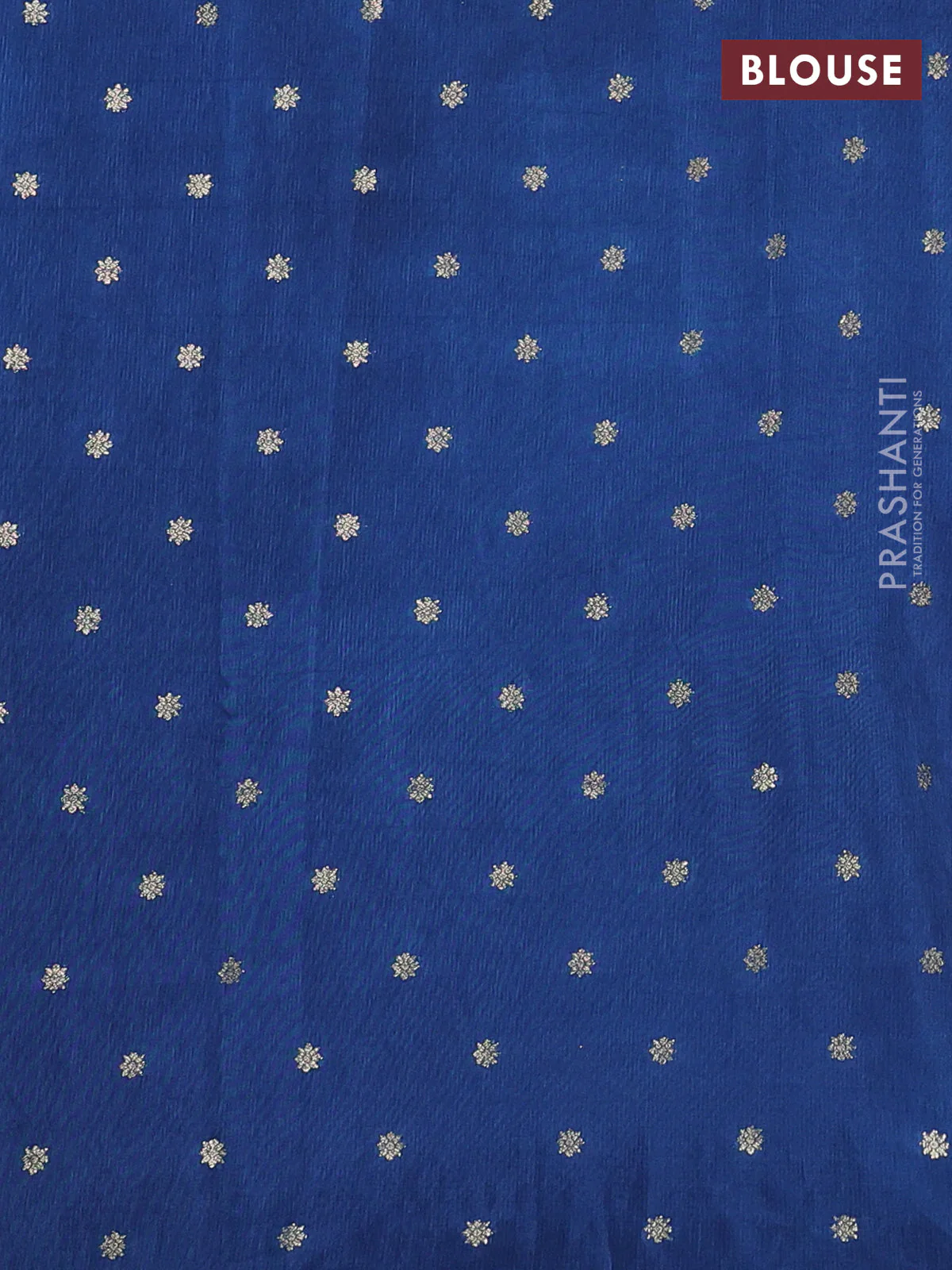 Semi crepe silk saree peacock blue with convent embroidery and paisley zari woven border - Image 3