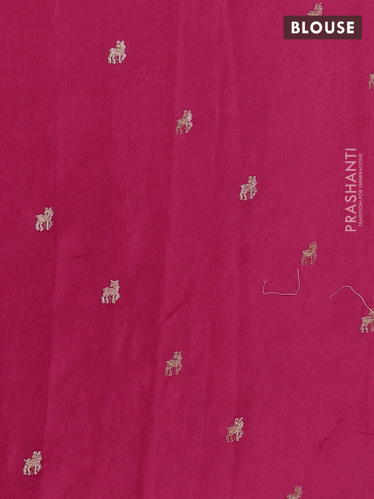 Semi crepe silk saree pink with allover convent embroidery and temple zari woven border - Image 3