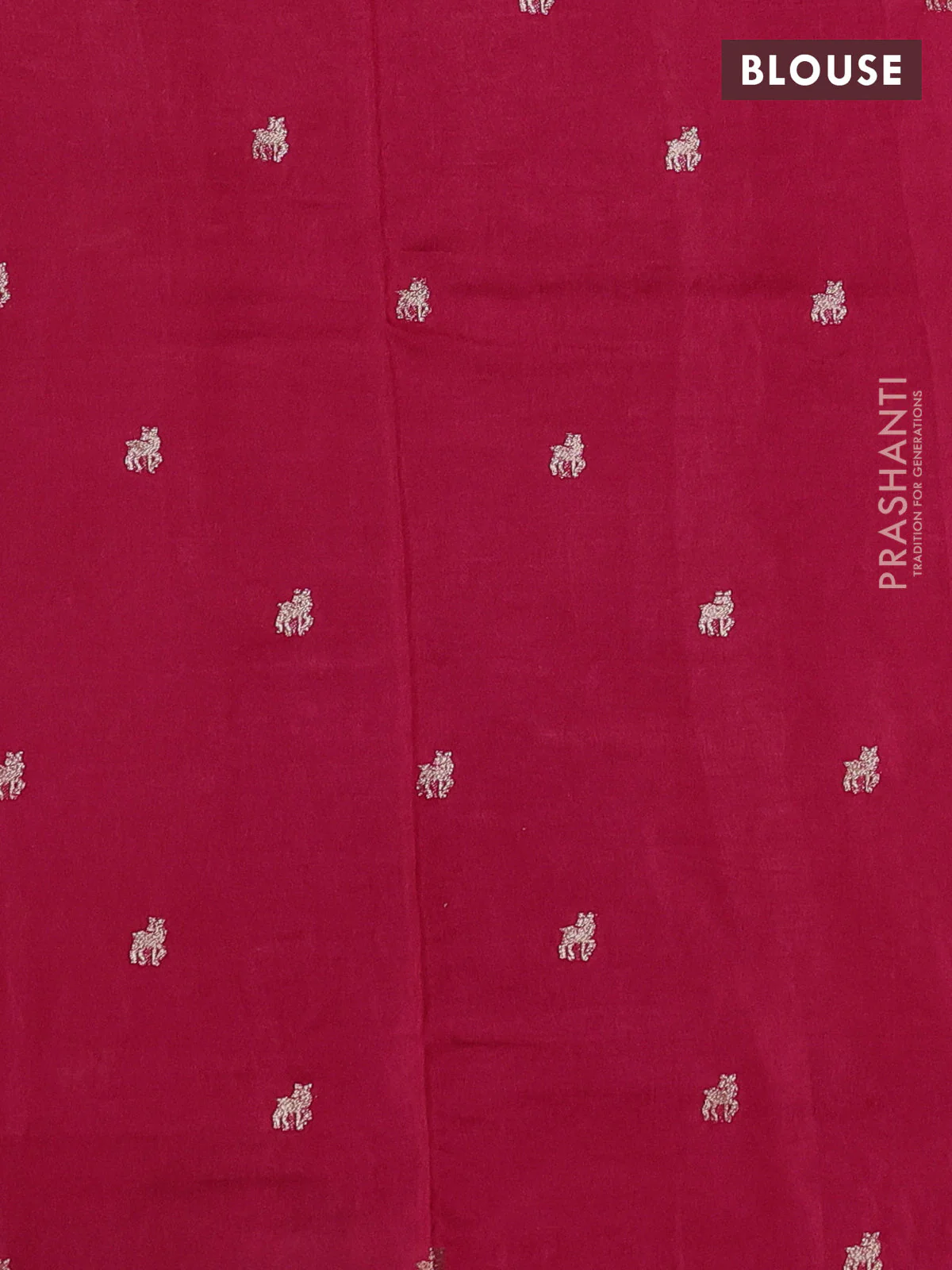 Semi crepe silk saree pink with allover convent embroidery and temple zari woven border - Image 3