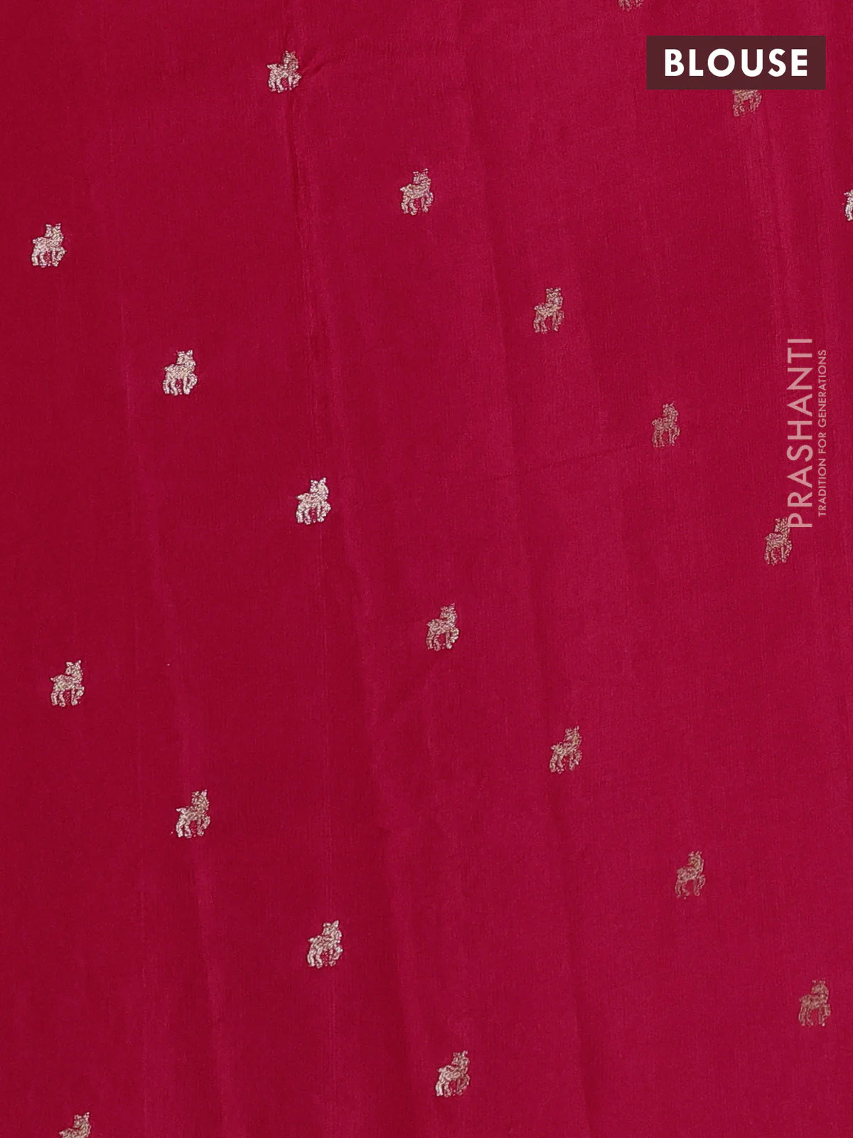 Semi crepe silk saree pink with allover convent embroidery and temple zari woven border - Image 3