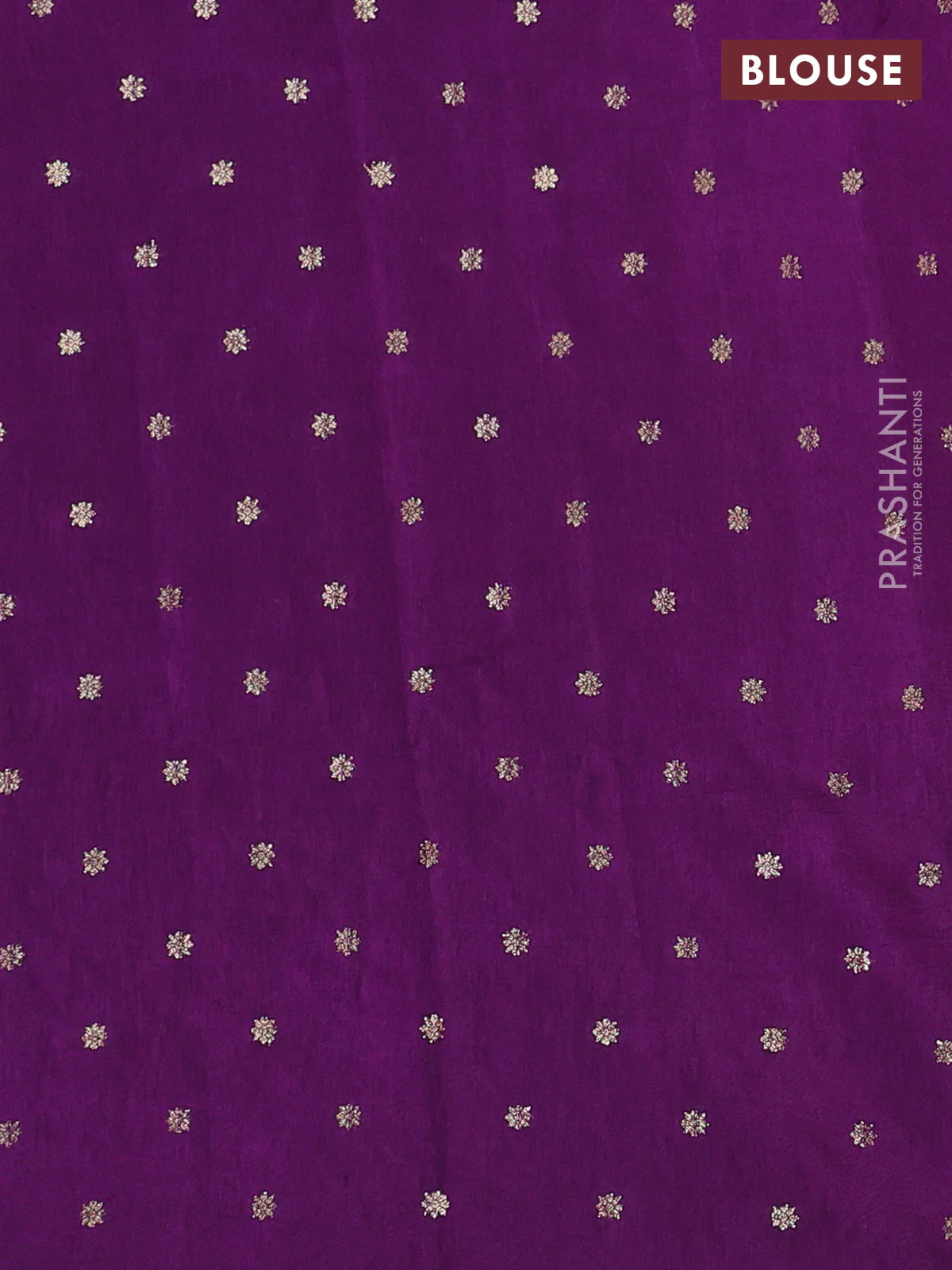 Semi crepe silk saree purple with convent embroidery and paisley zari woven border - Image 3