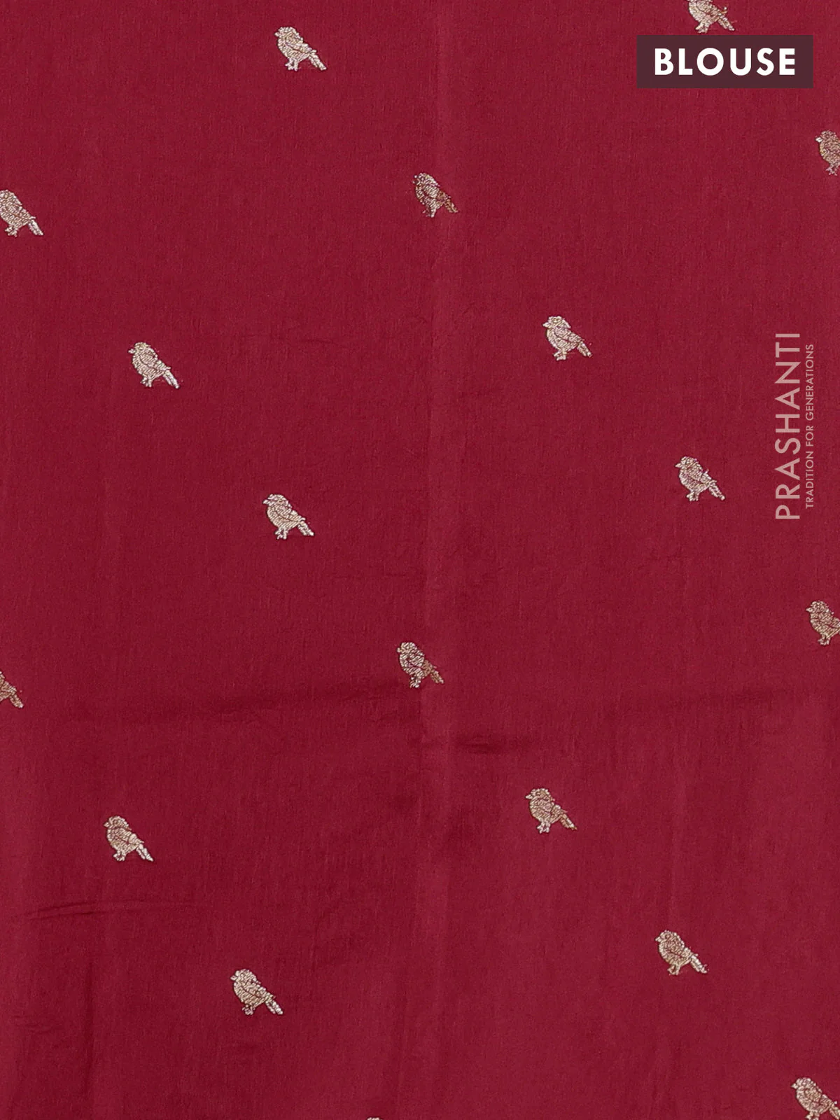 Semi crepe silk saree red with convent embroidery and paisley zari woven border - Image 3