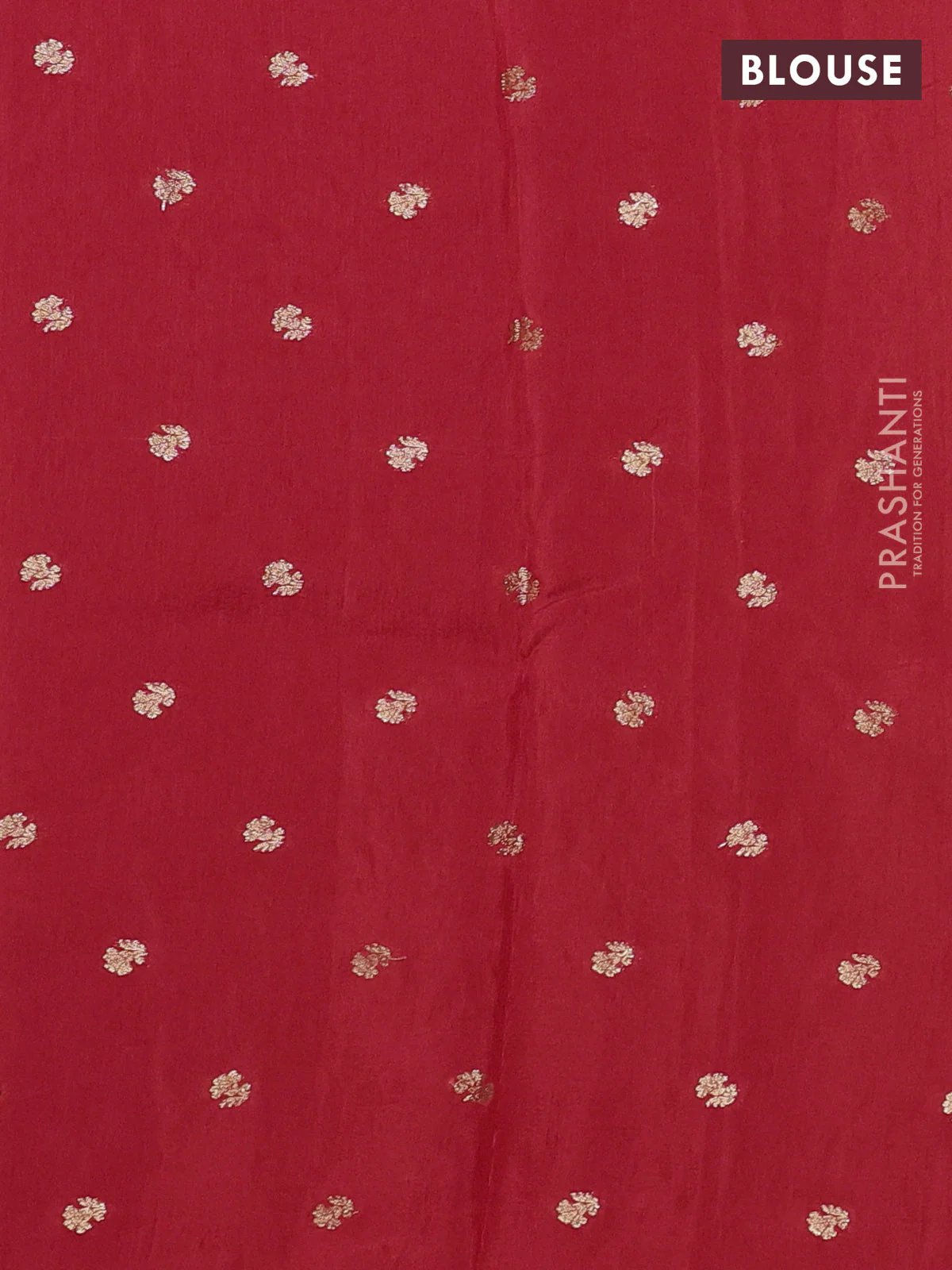 Semi crepe silk saree red with convent embroidery and paisley zari woven border - Image 3