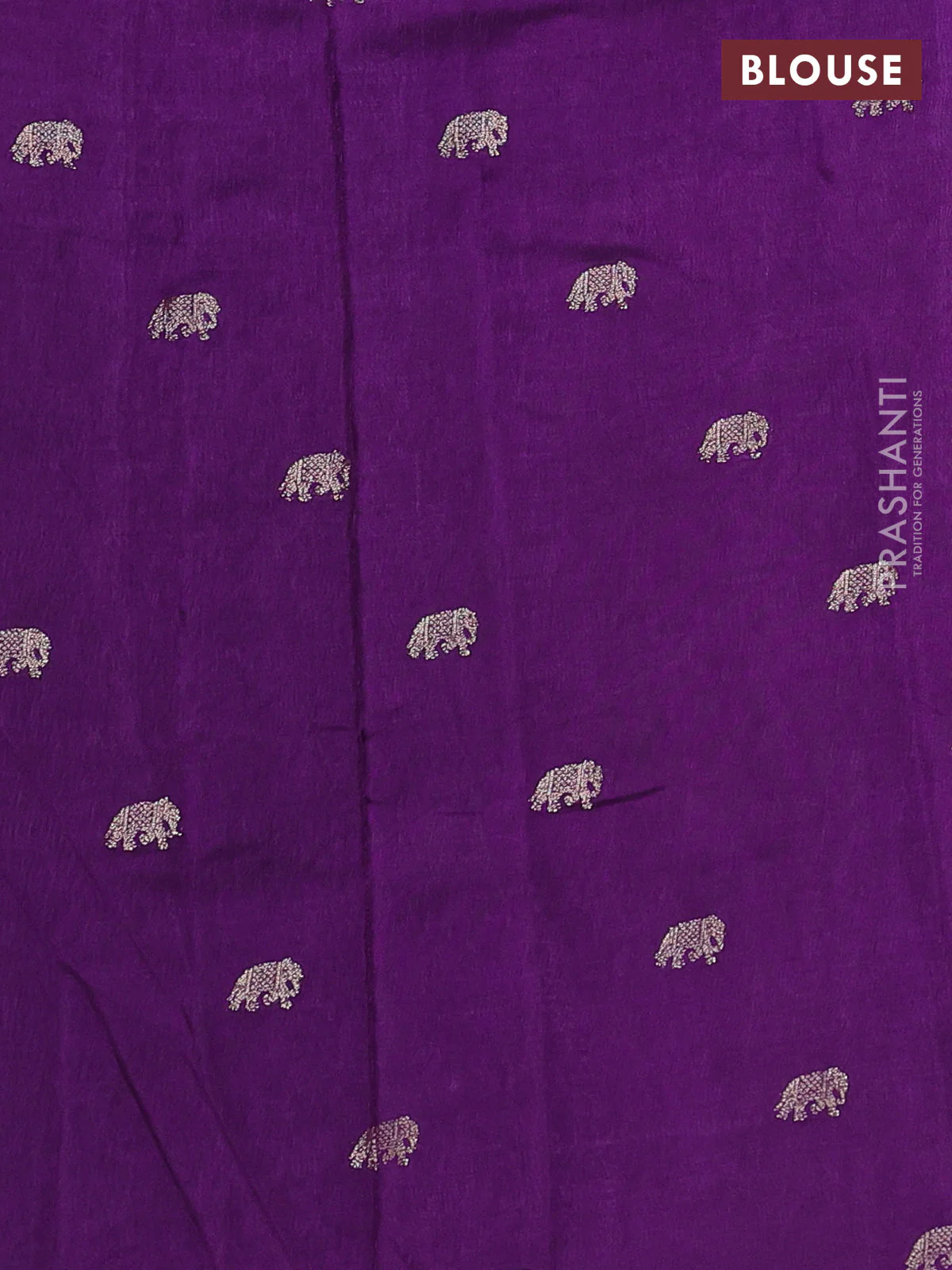 Semi crepe silk saree violet with allover convent embroidery and elephant zari woven border - Image 3