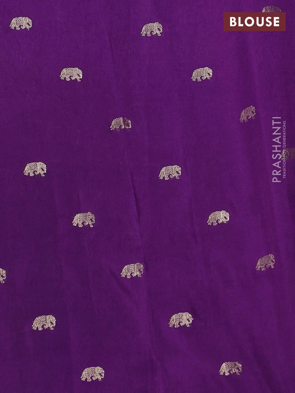 Semi crepe silk saree violet with allover embroidery and elephant zari woven border - Image 3