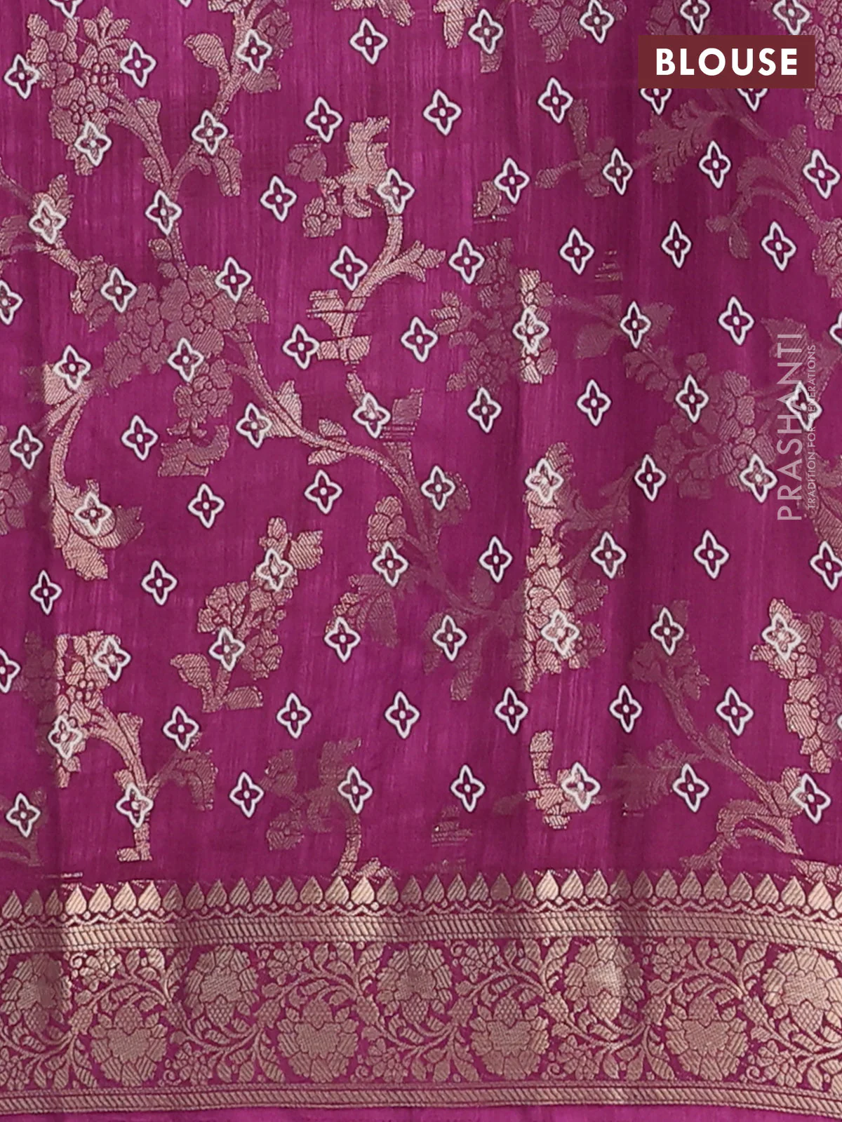 Semi dola saree wine shade with allover zari weaves & floral prints and zari woven border - Image 4