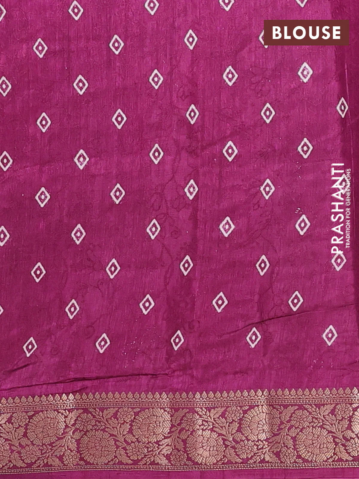 Semi dola saree wine shade with floral prints & self emboss and zari woven border - Image 4