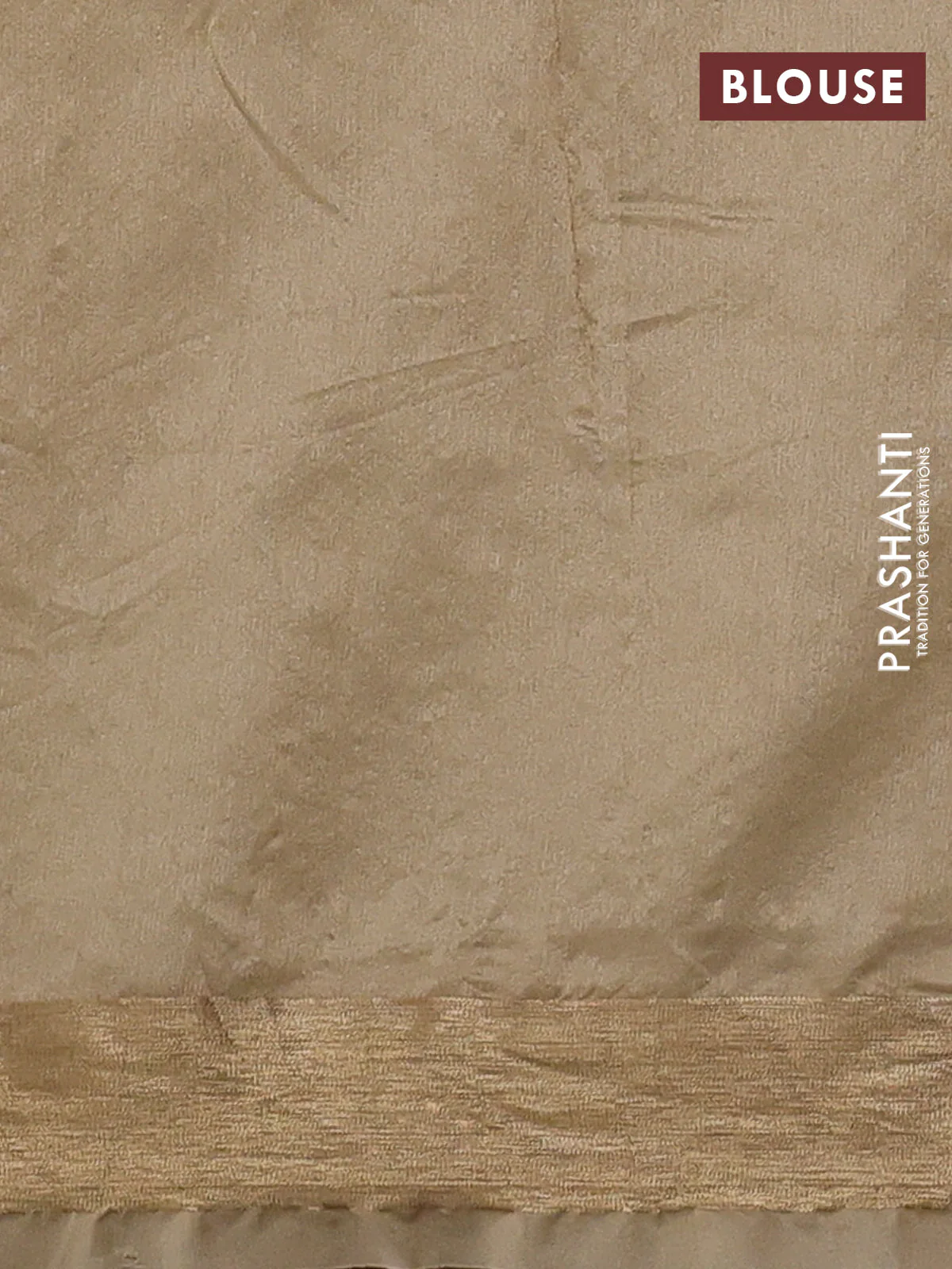 Semi dupion saree beige with allover thread weaves and parsi embroidery work zari woven border - Image 3