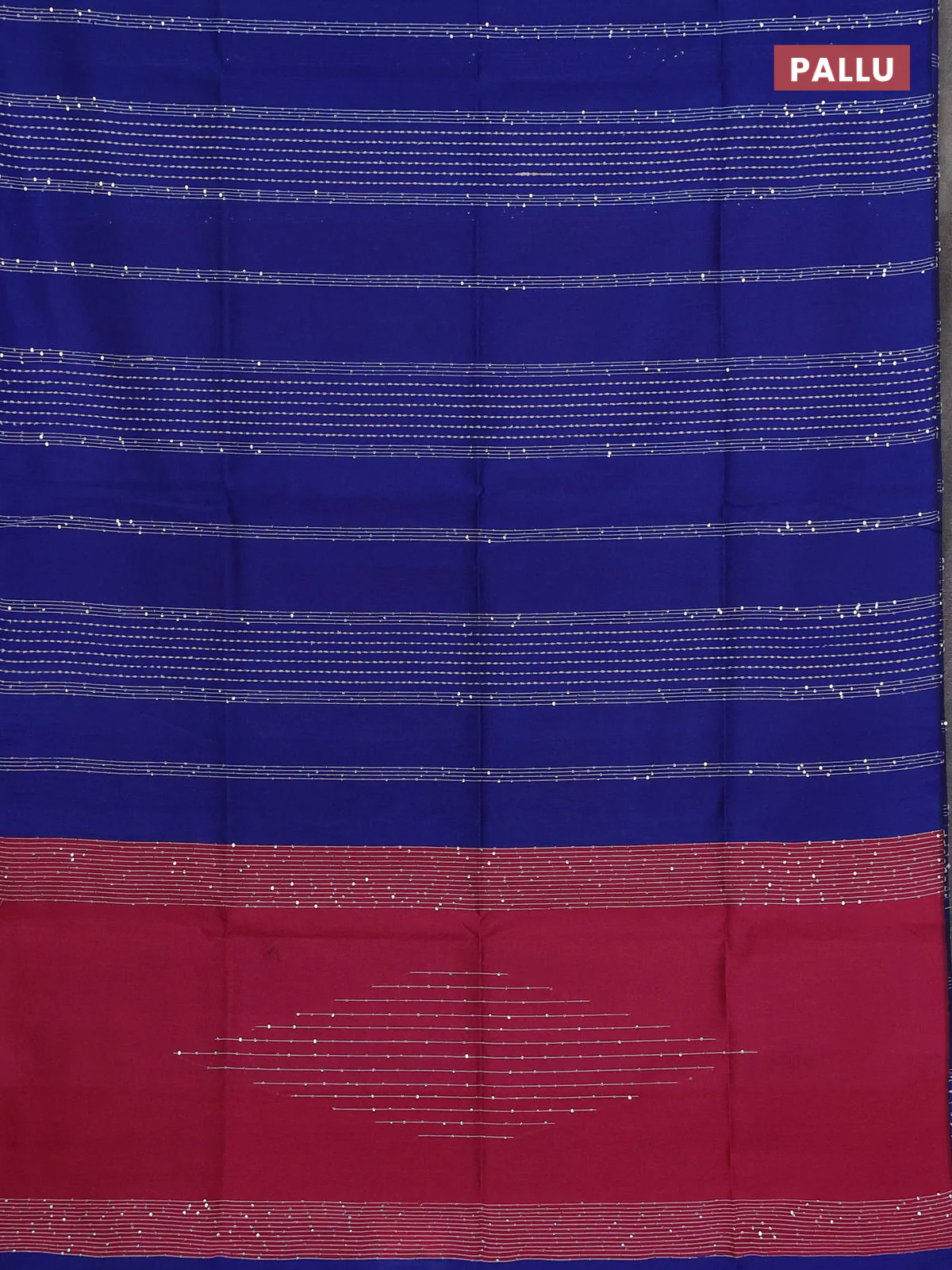 Semi dupion saree blue and pink with allover sequin work in borderless style - Image 3