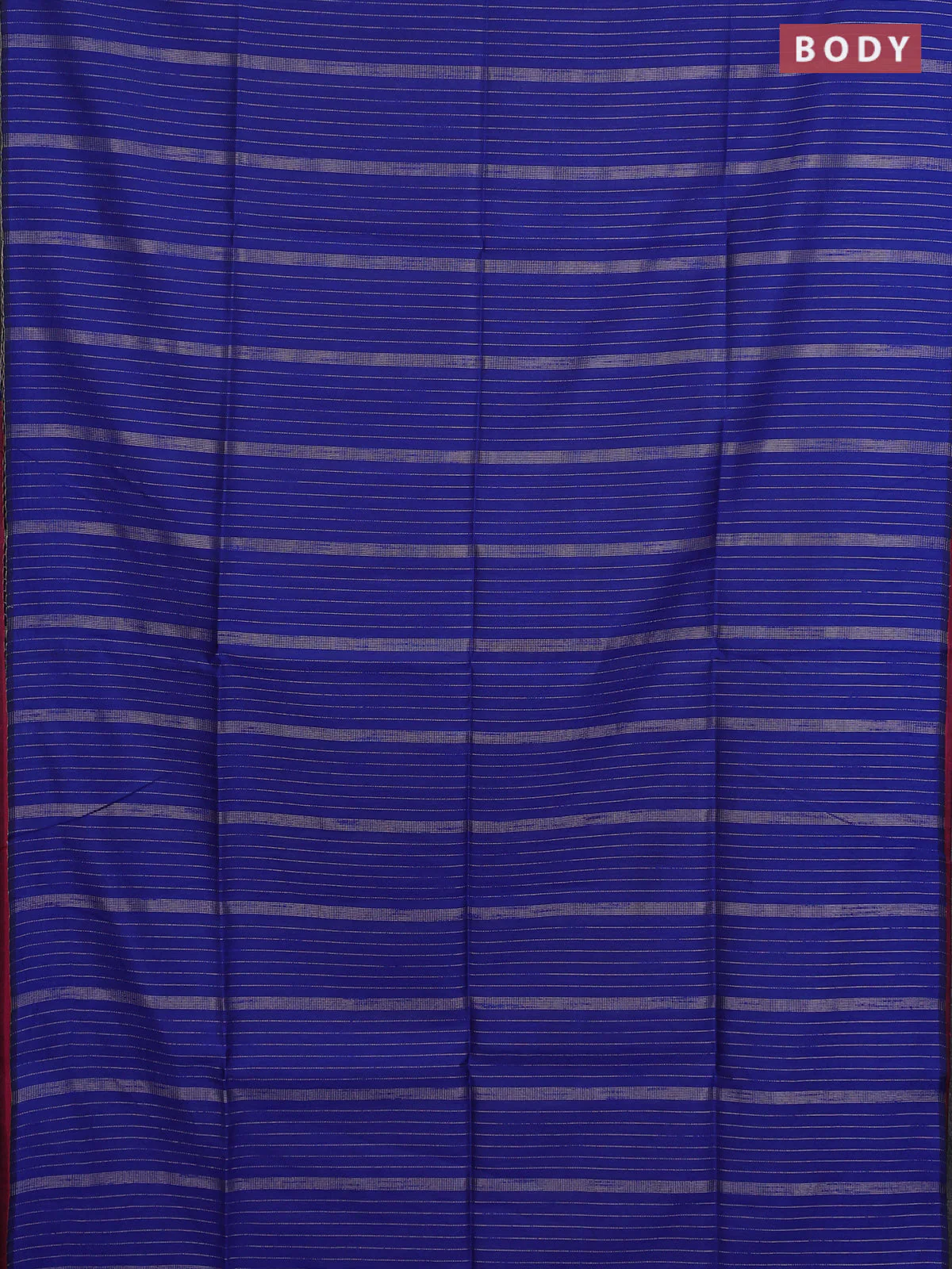 Semi dupion saree blue and pink with allover zari stripes pattern and zari woven border - Image 2