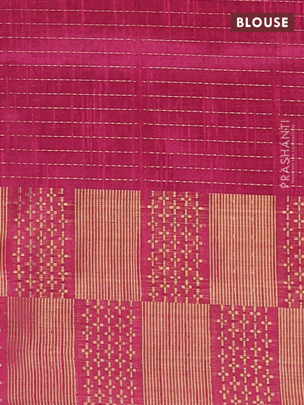 Semi dupion saree bottle green and pink with allover zari stripes pattern and zari woven border - Image 4
