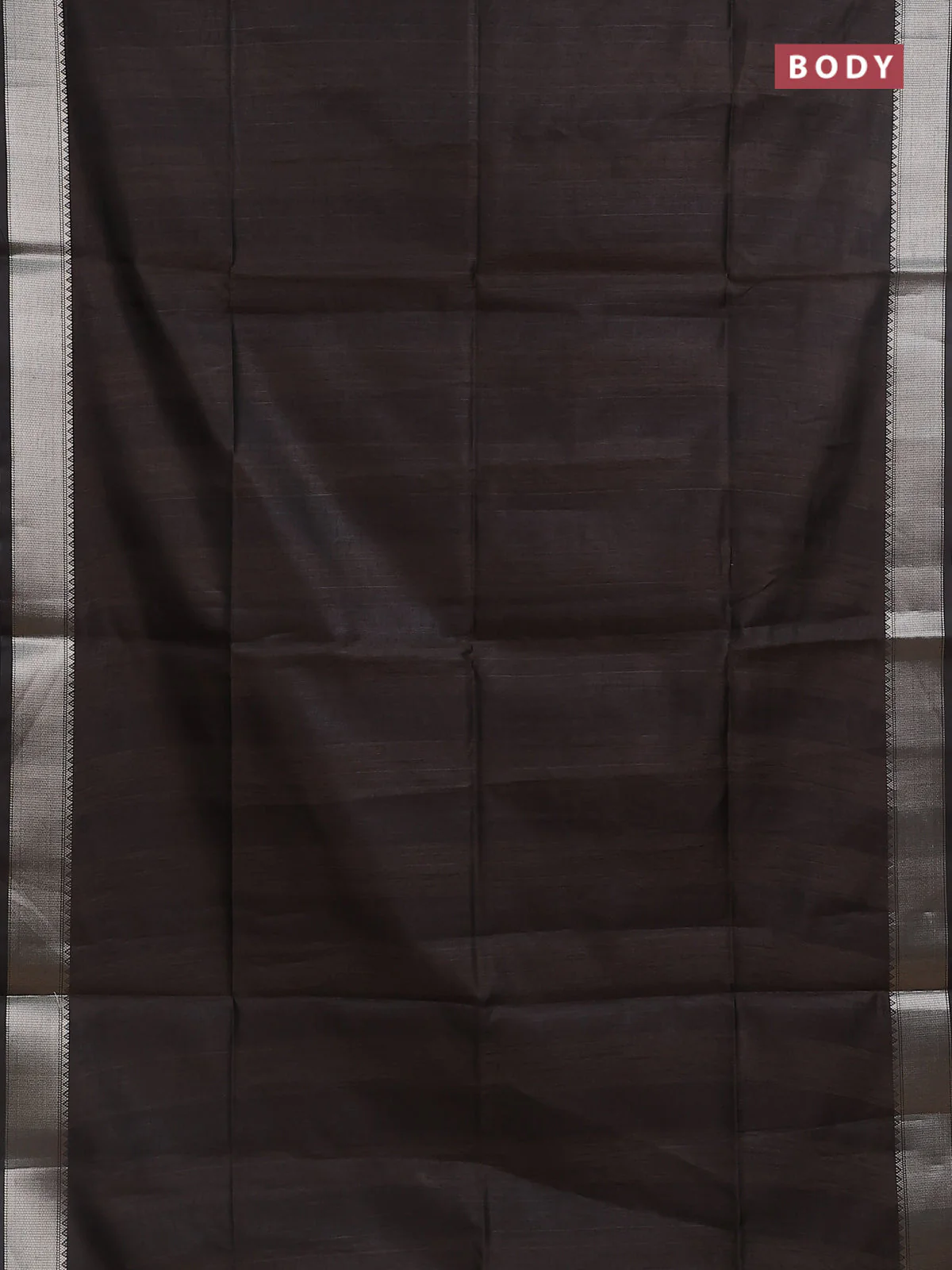 Semi dupion saree coffee brown and beige with plain body and madhubani printed pallu & blouse - Image 2