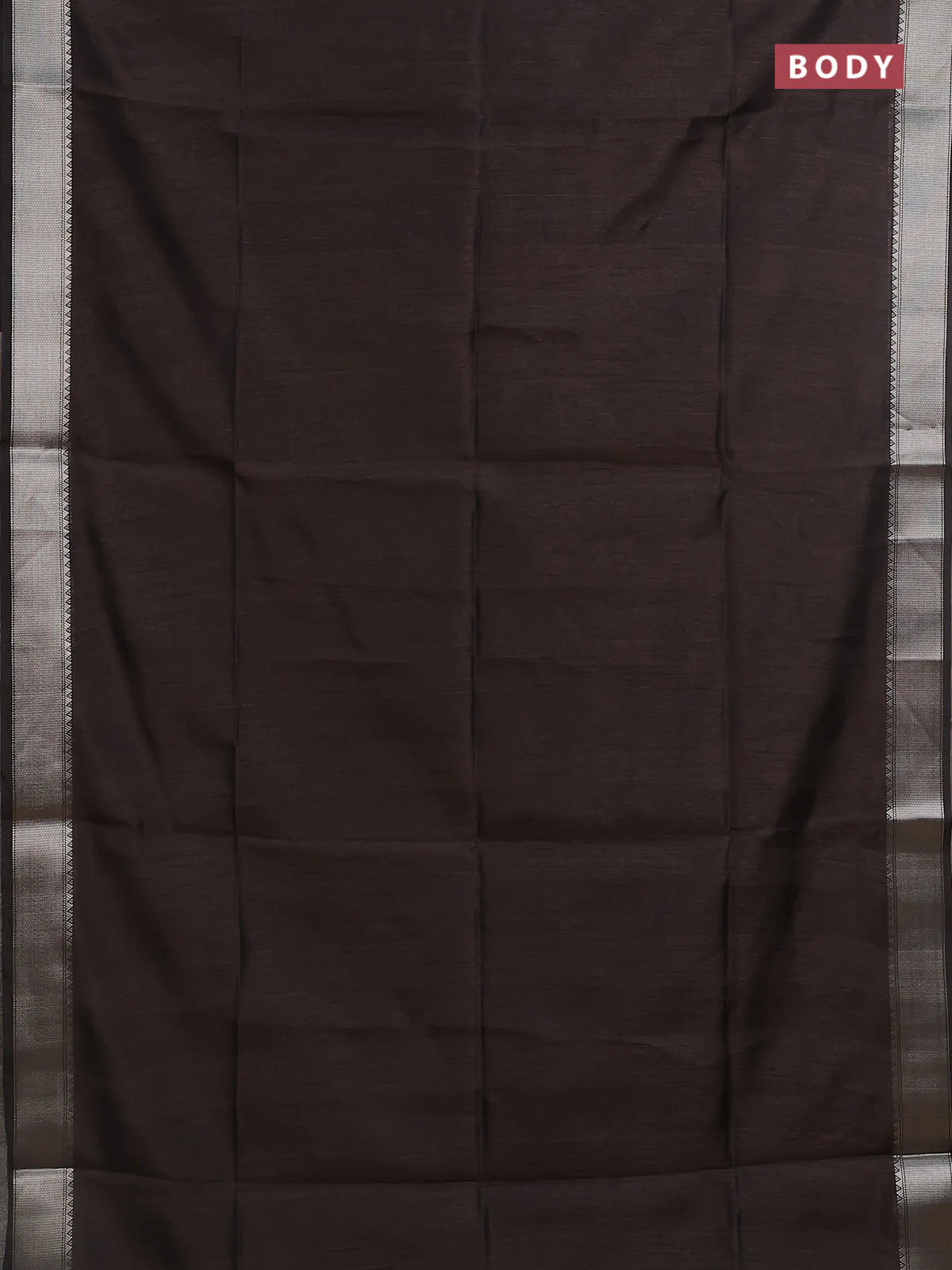 Semi dupion saree coffee brown with plain body and madhubani printed pallu & blouse - Image 2